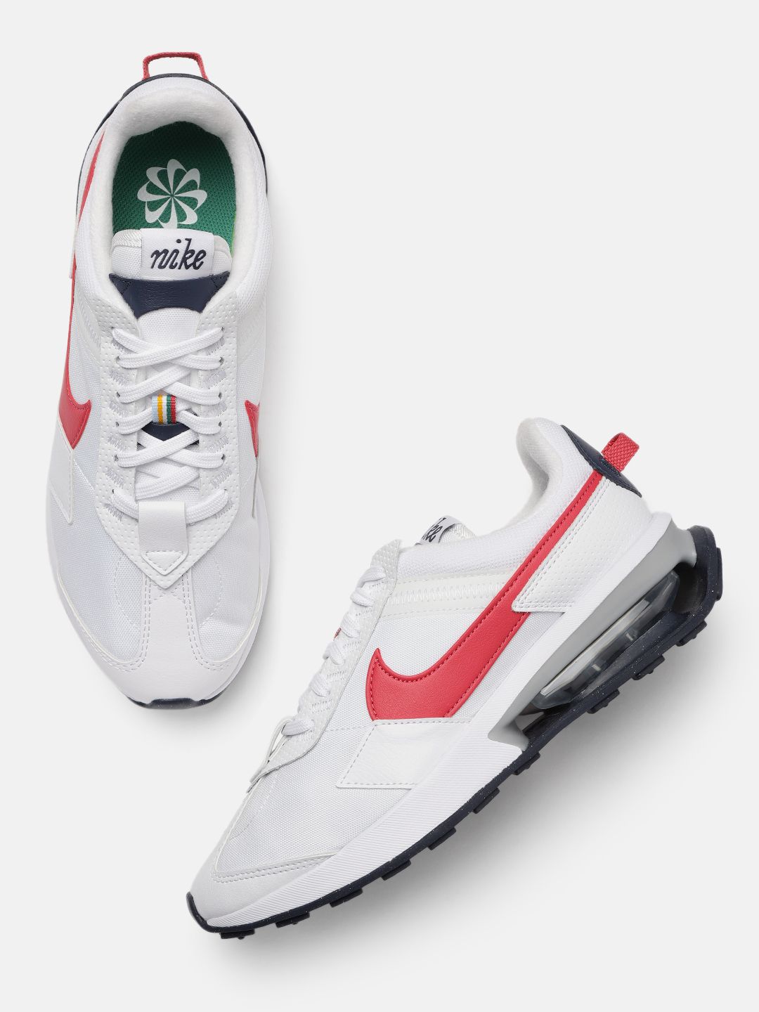 Nike Women White Solid Air Max Pre-Day Regular Sneakers with LED Detail Price in India