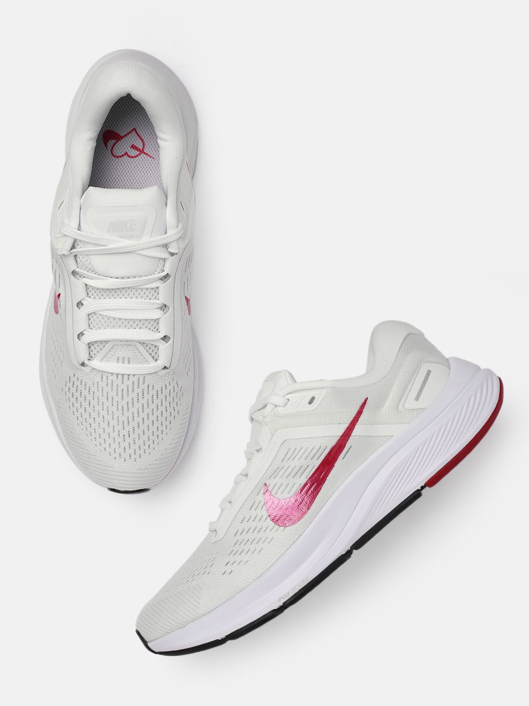Nike Women White Textile AIR ZOOM STRUCTURE 24 Running Shoes Price in India