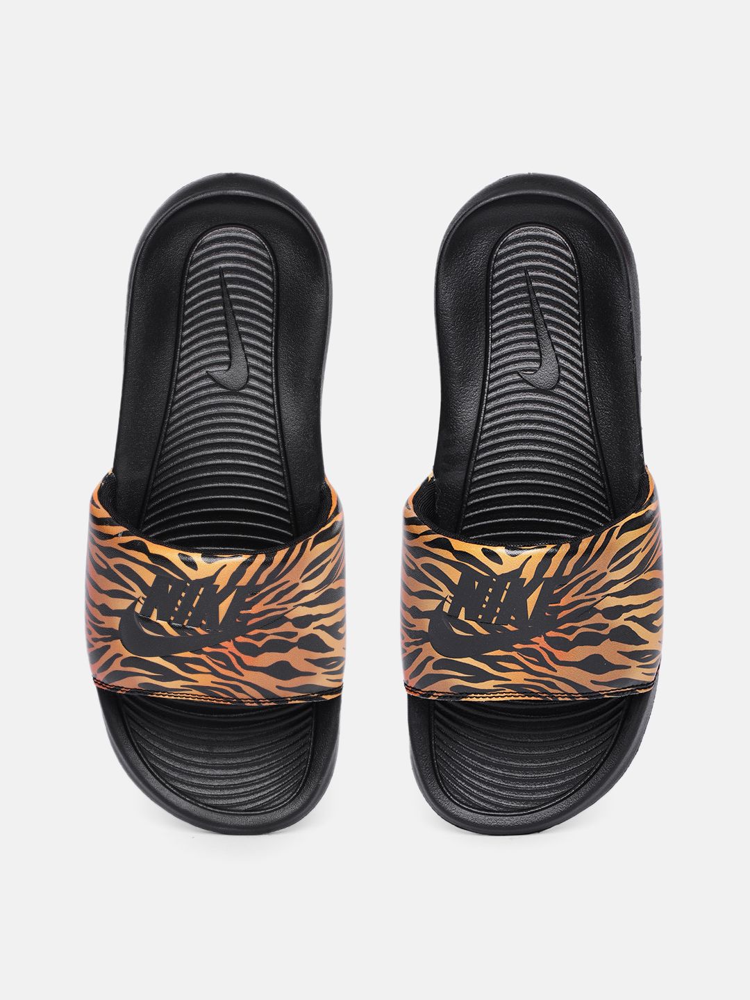 Nike Women Black Printed Victori One Sliders Price in India