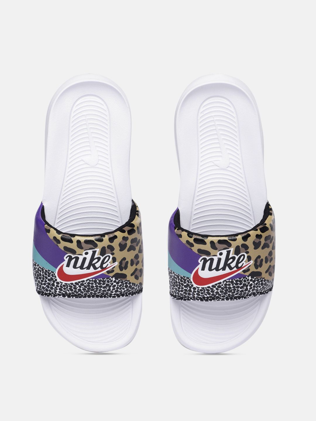 Nike Women Multicoloured Victori One Printed Sliders Price in India