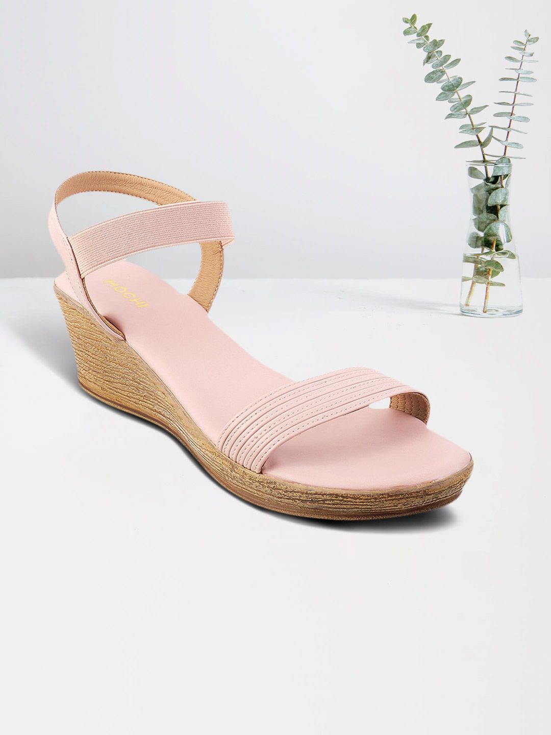 Mochi Women Pink Wedge Sandals Price in India