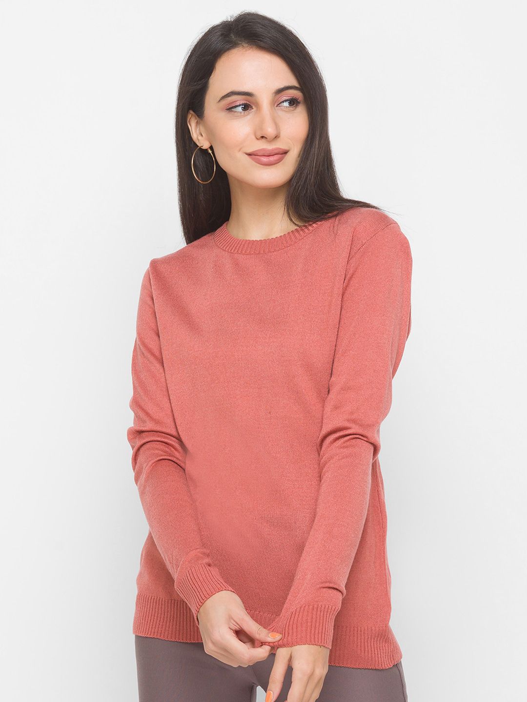 Globus Women Peach-Coloured Pullover Price in India