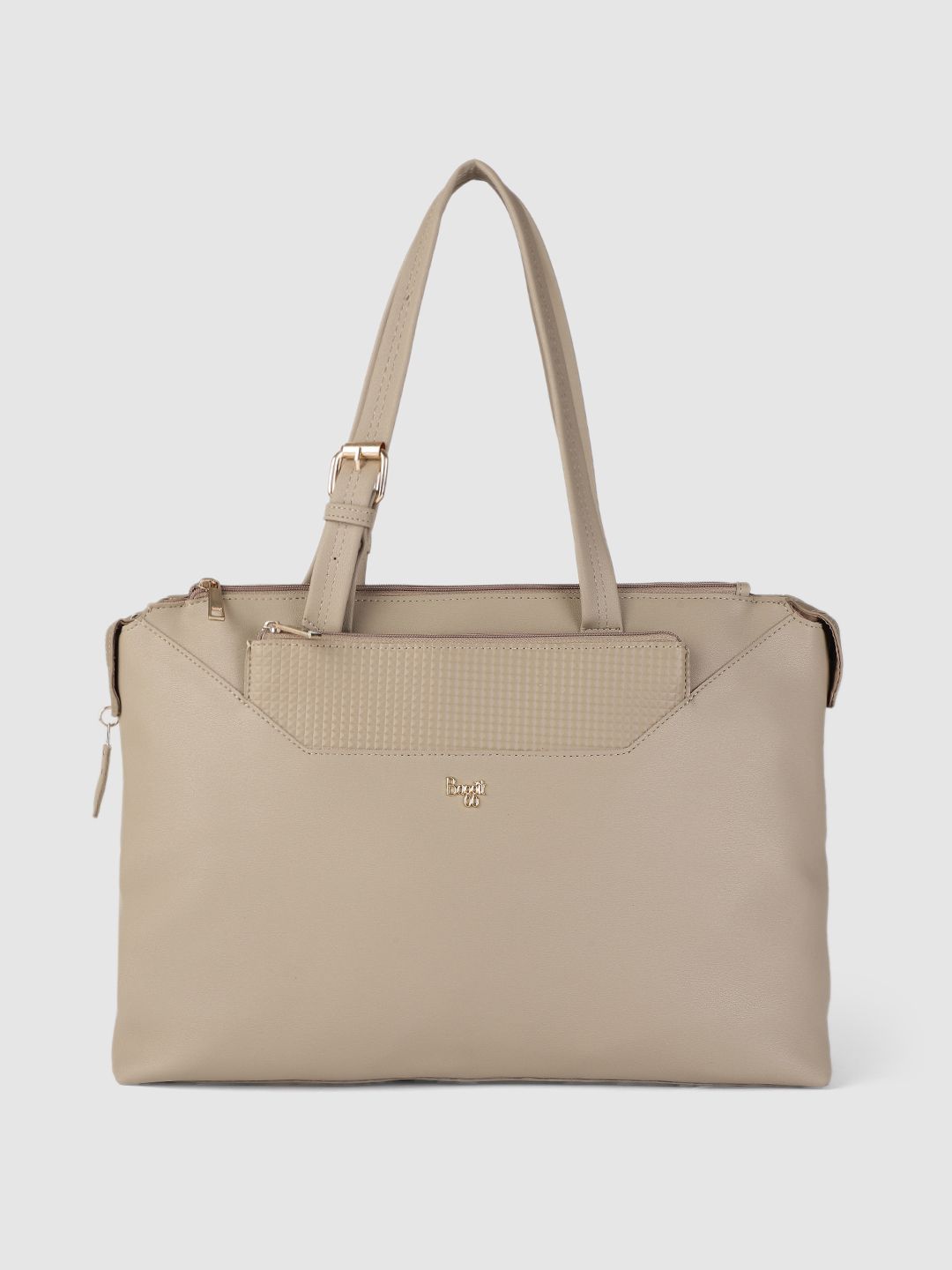 Baggit Beige Structured Handheld Bag Price in India