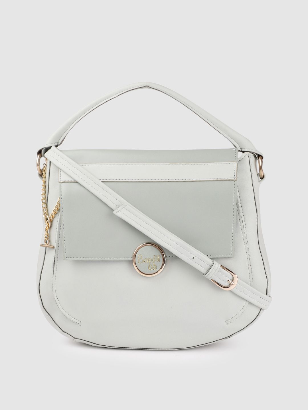 Baggit Grey Solid Structured Satchel Price in India