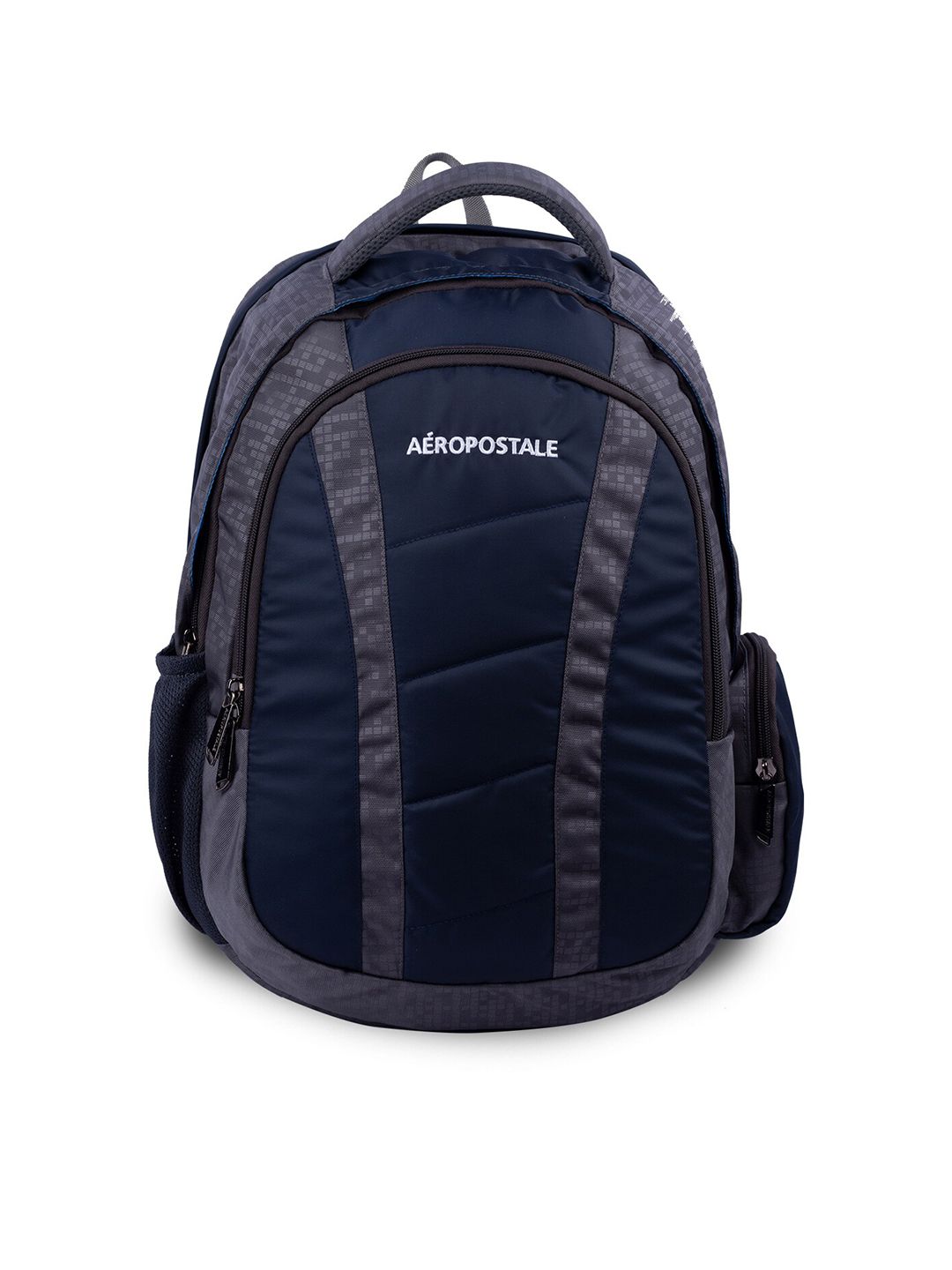 Aeropostale Unisex Navy Blue & Black Colourblocked Backpack Price in India