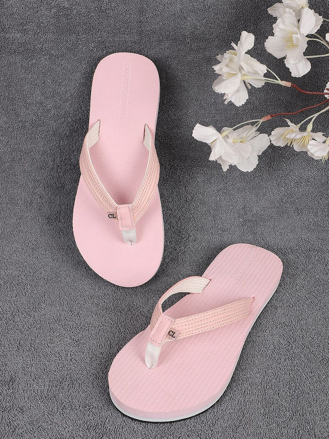 Carlton London Women Pink Rubber Thong Flip-Flops Price in India