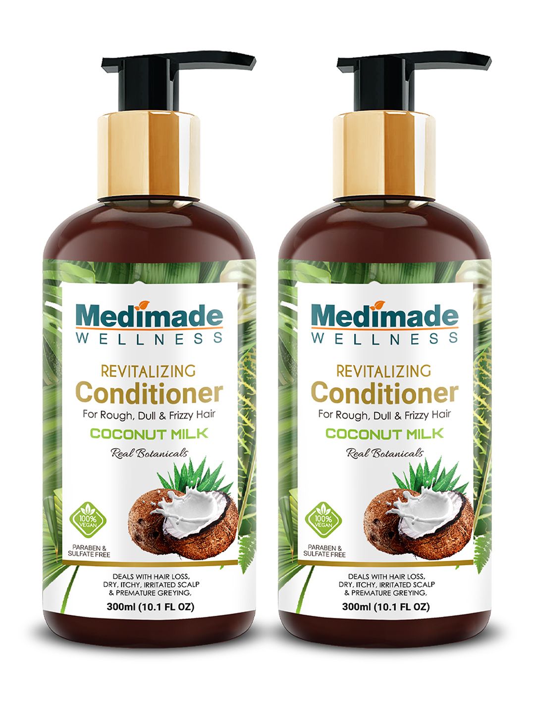 Medimade Pack of 2 Revitalizing Conditioner with Coconut Milk - 300ml Each Price in India