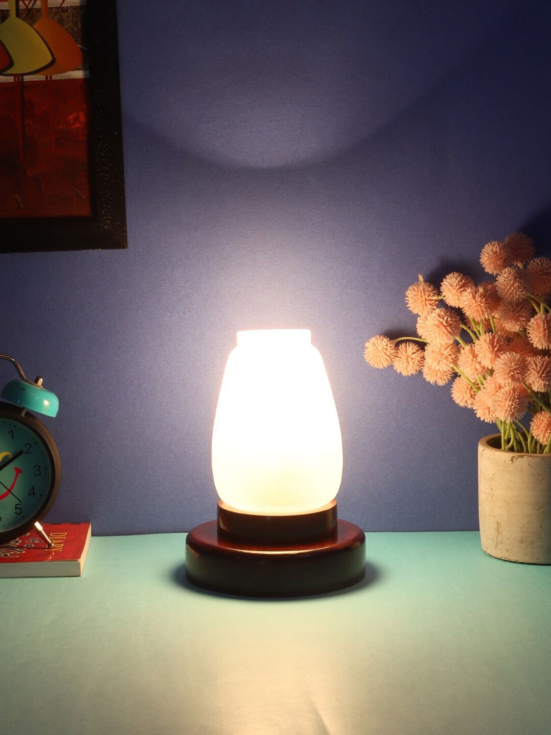 Devansh Warm Yellow Wood Semi-sphere Solid High Quality Electrical Table Lamps