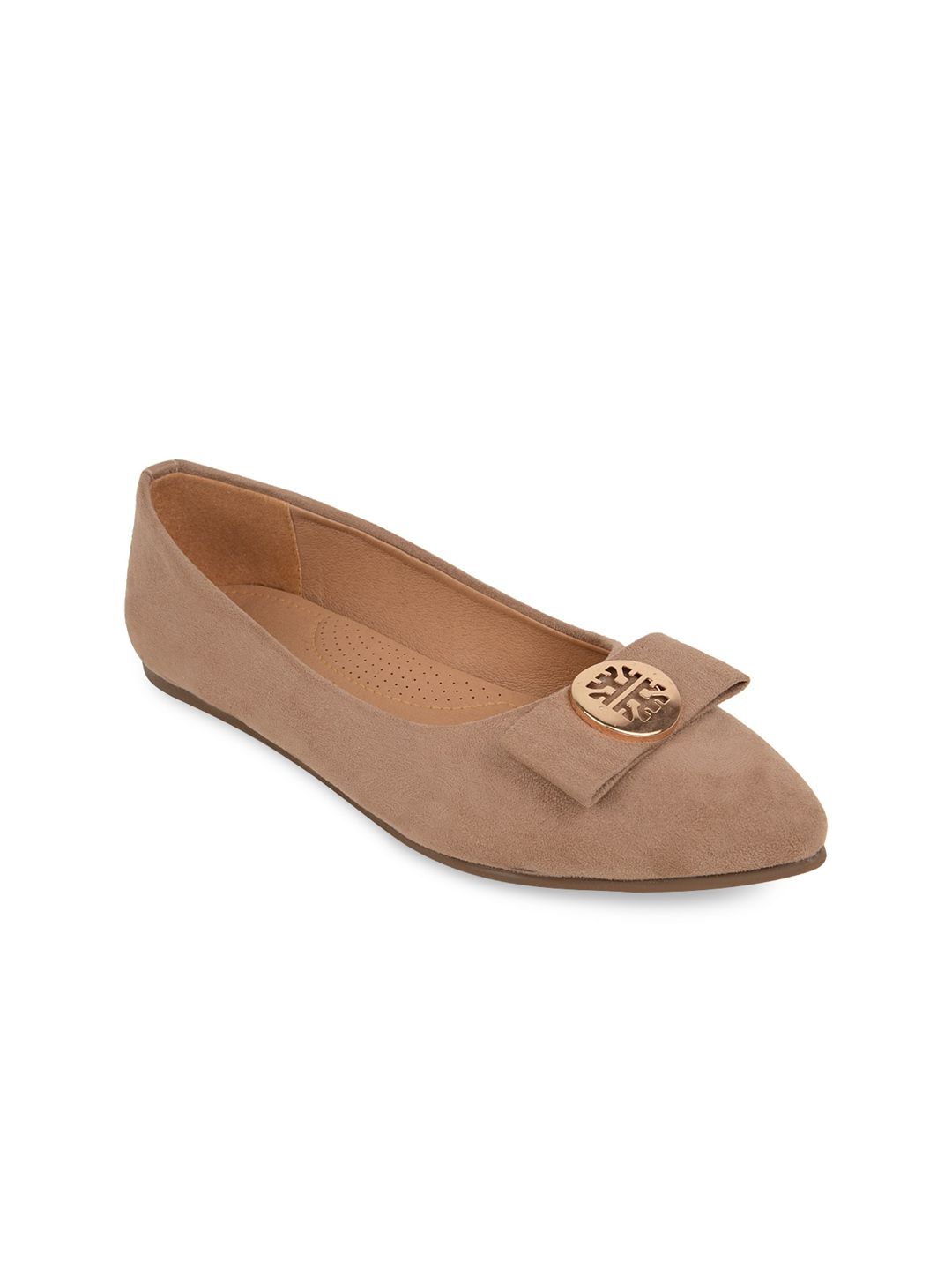 Rocia Women Beige Textured Casual Ballerinas