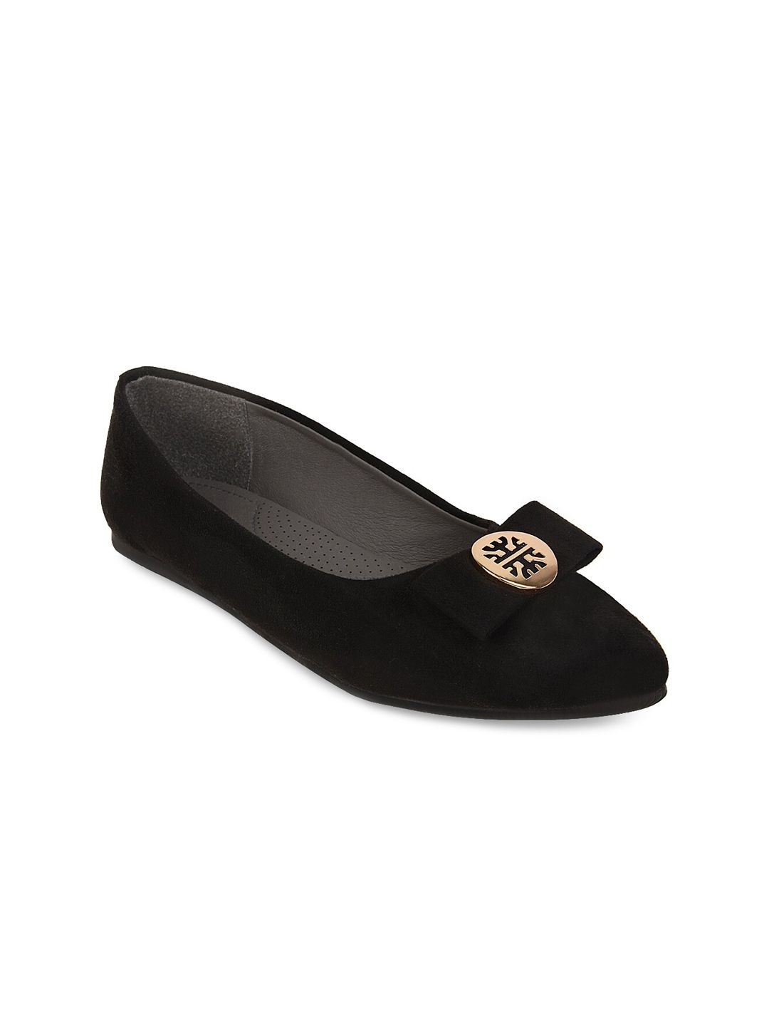 Rocia Women Black Suede Ballerinas Price in India