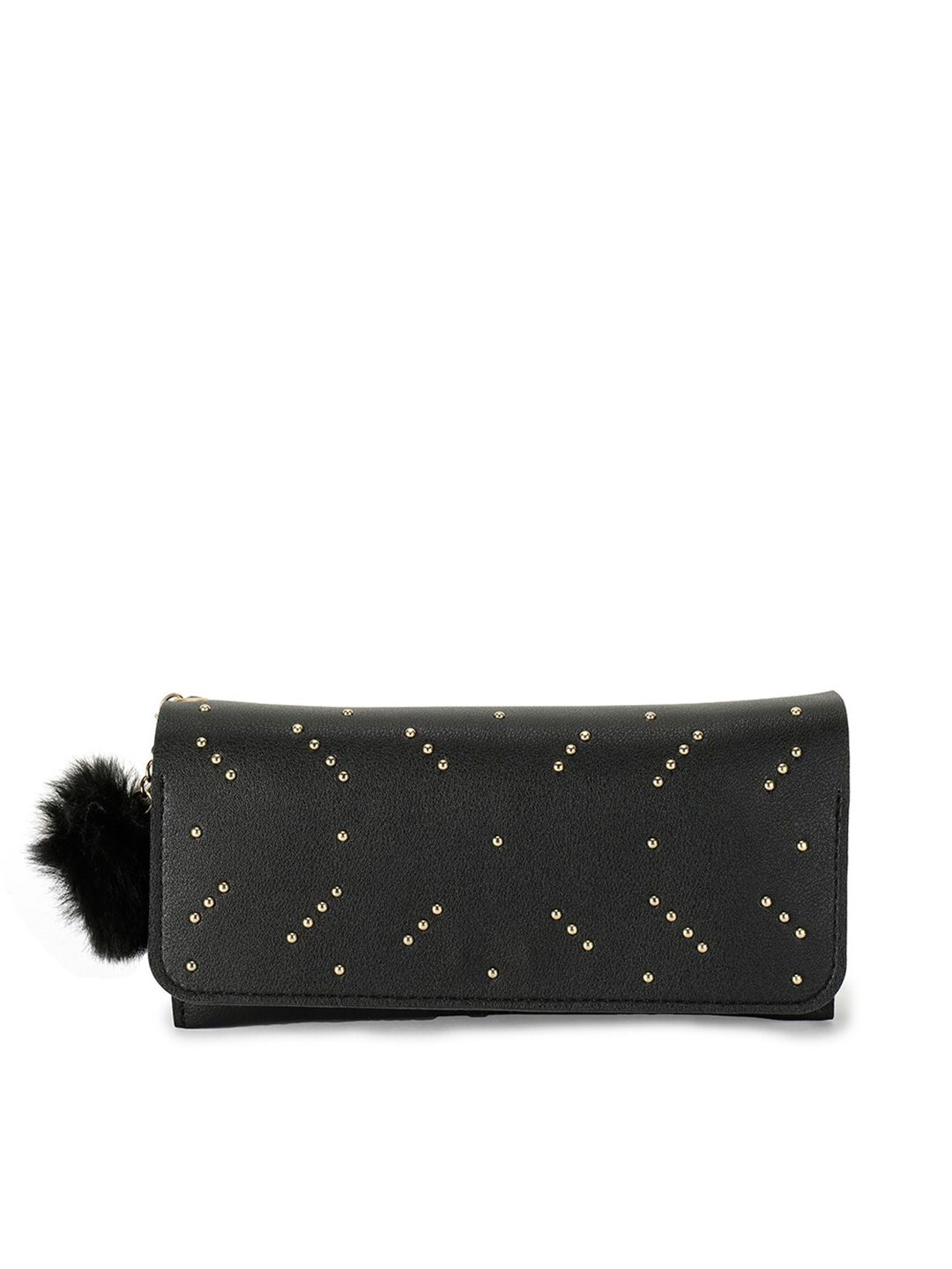 ZEVORA Women Black & Gold-Toned Embellished Envelope Price in India