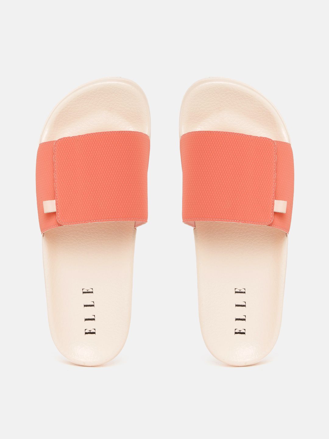 ELLE Women Pink Solid Sliders Price in India