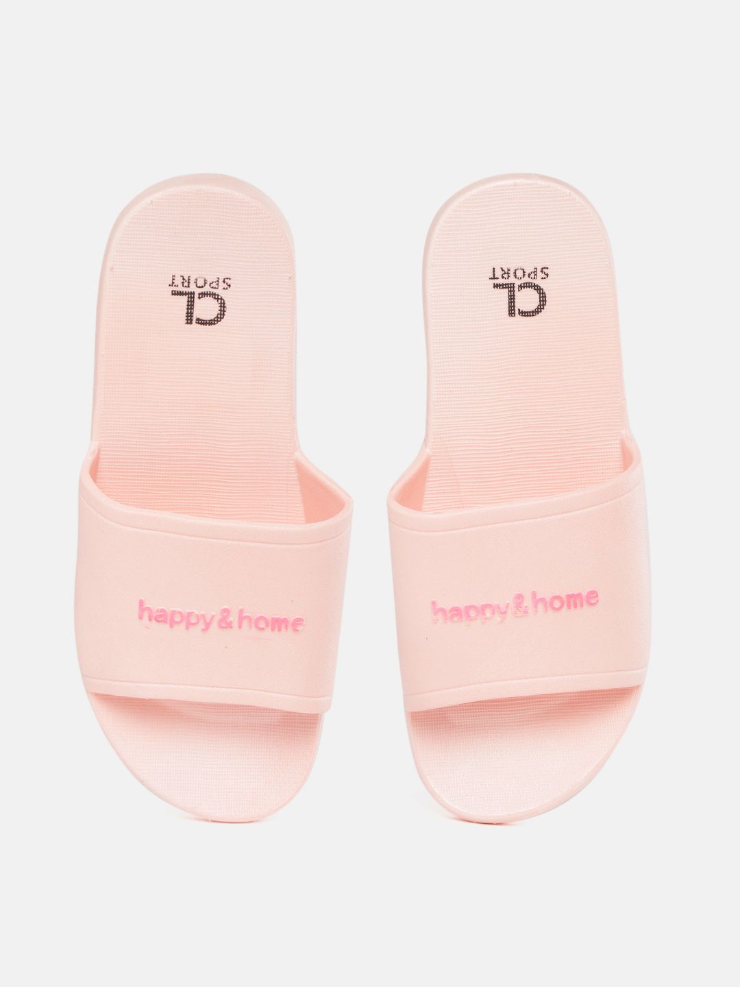 Carlton London Women Pink Typography Print Sliders Price in India