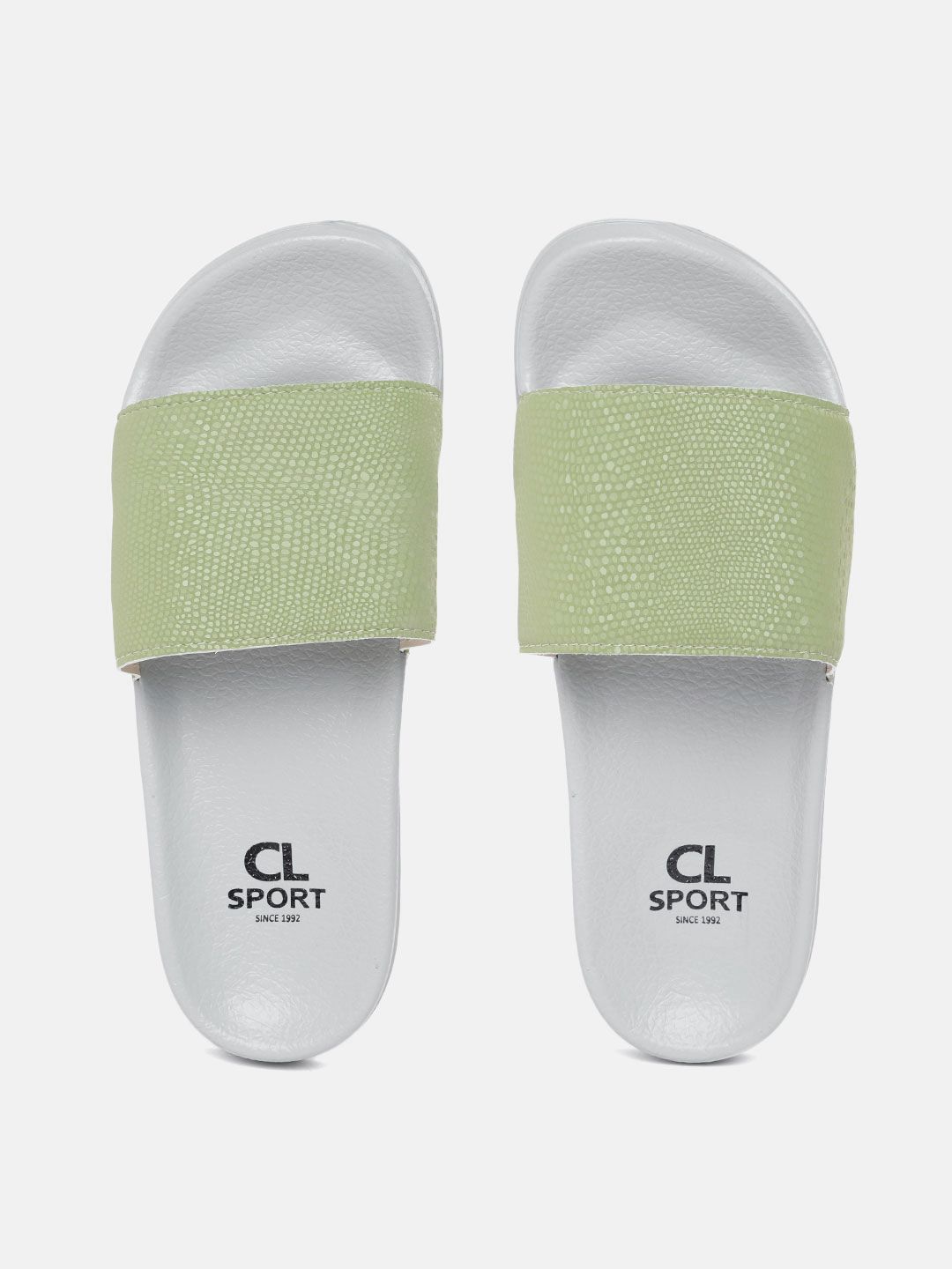 Carlton London sports Women Green Embellished Sliders Price in India