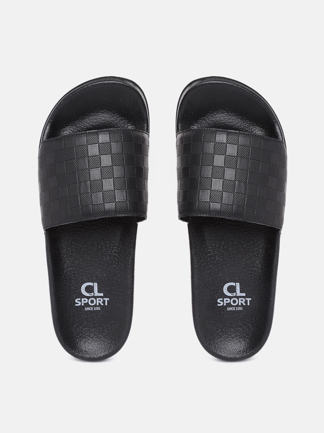 Carlton London sports Women Black Printed Sliders Price in India