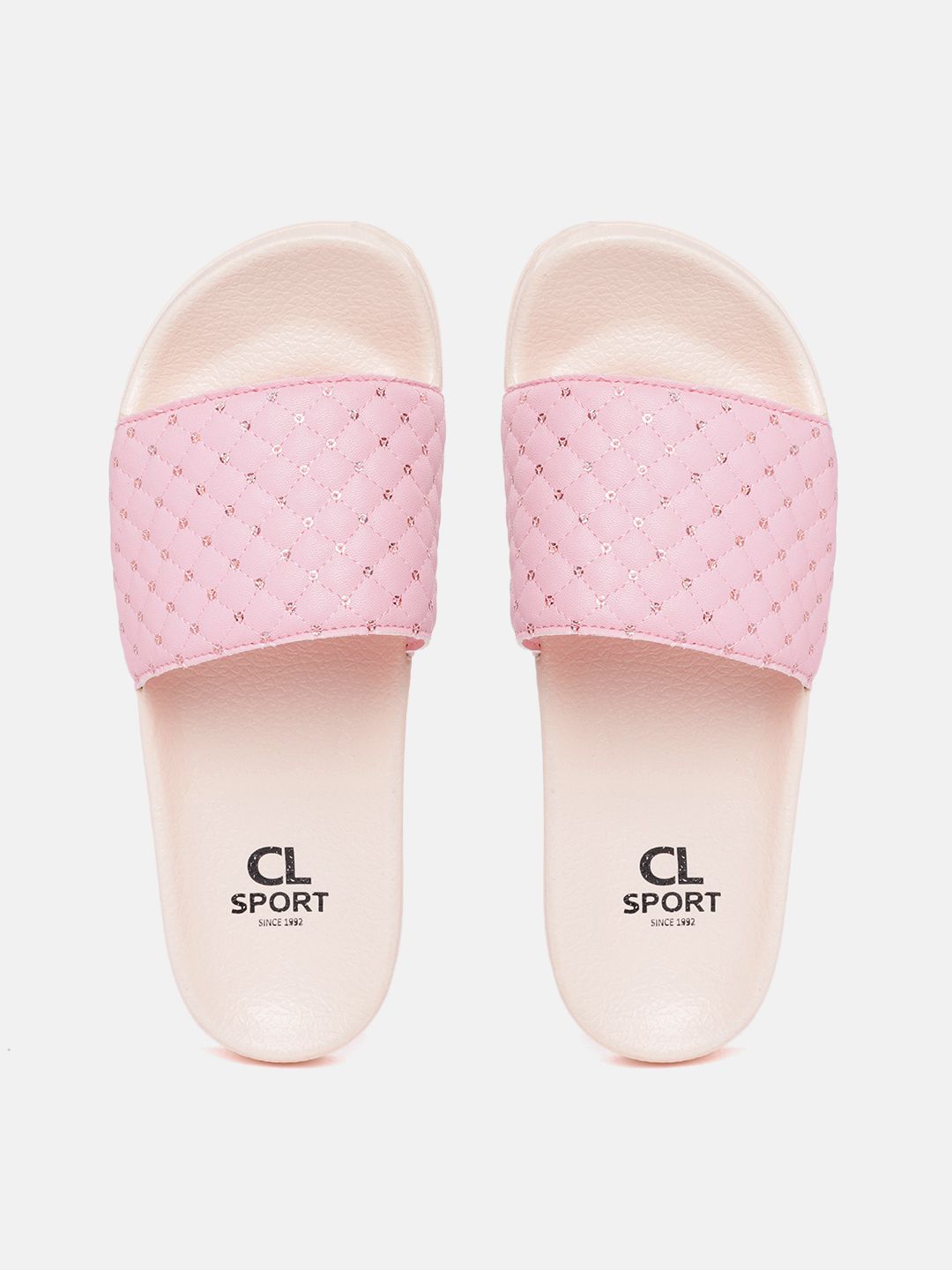 Carlton London sports Women Pink Embellished Sliders Price in India