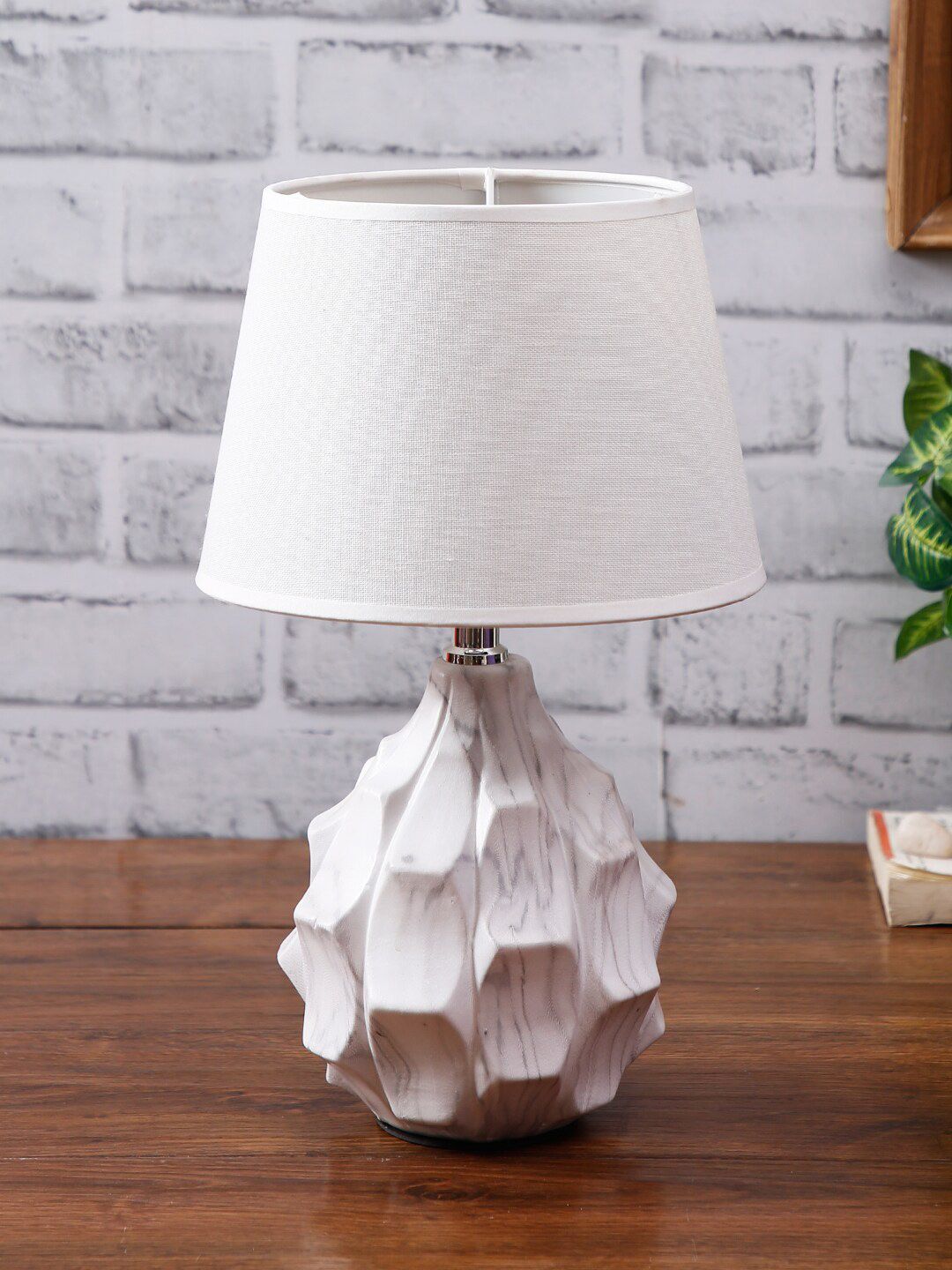 House Of Accessories White Solid Table Lamps Price in India
