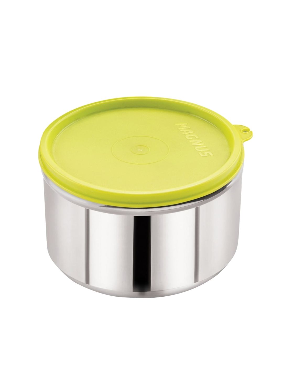 MAGNUS Silver-Toned & Florescent-Green Solid Easy Lock Stainless Steel Deep Containers Price in India