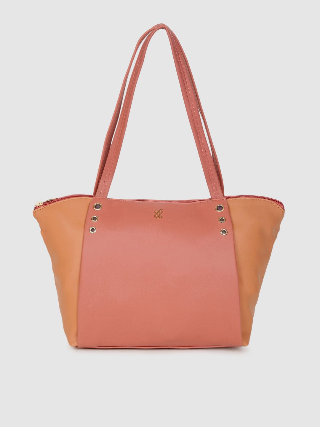 Baggit Pink & Orange LXE DURATION Colourblocked Structured Shoulder Bag Price in India