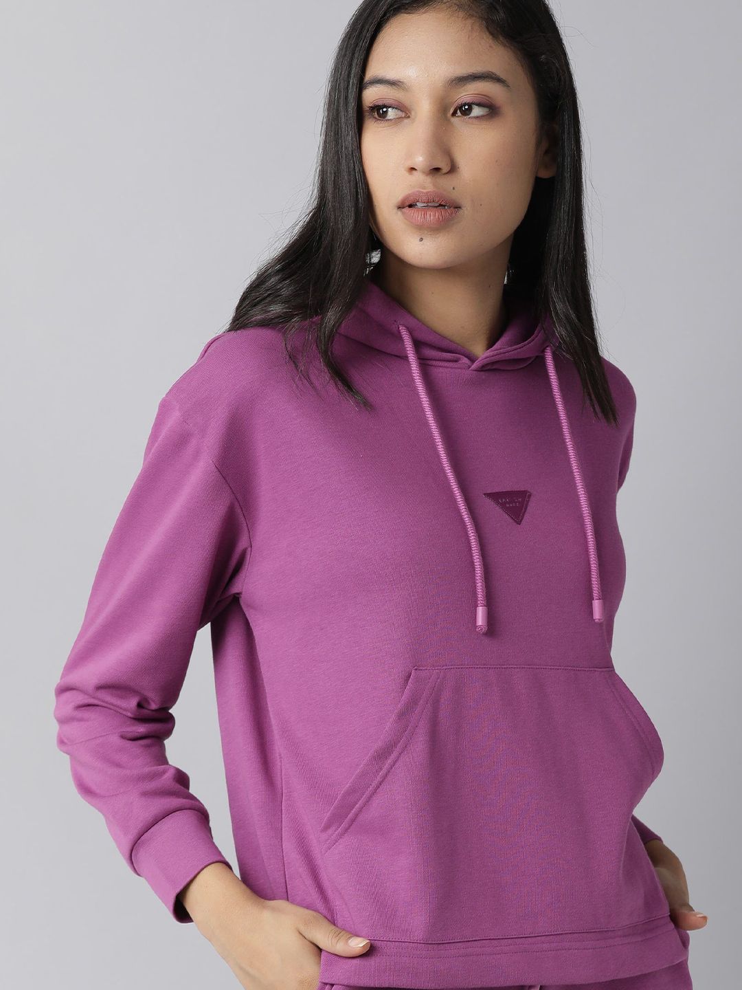RAREISM Women Purple Hooded Sweatshirt Price in India