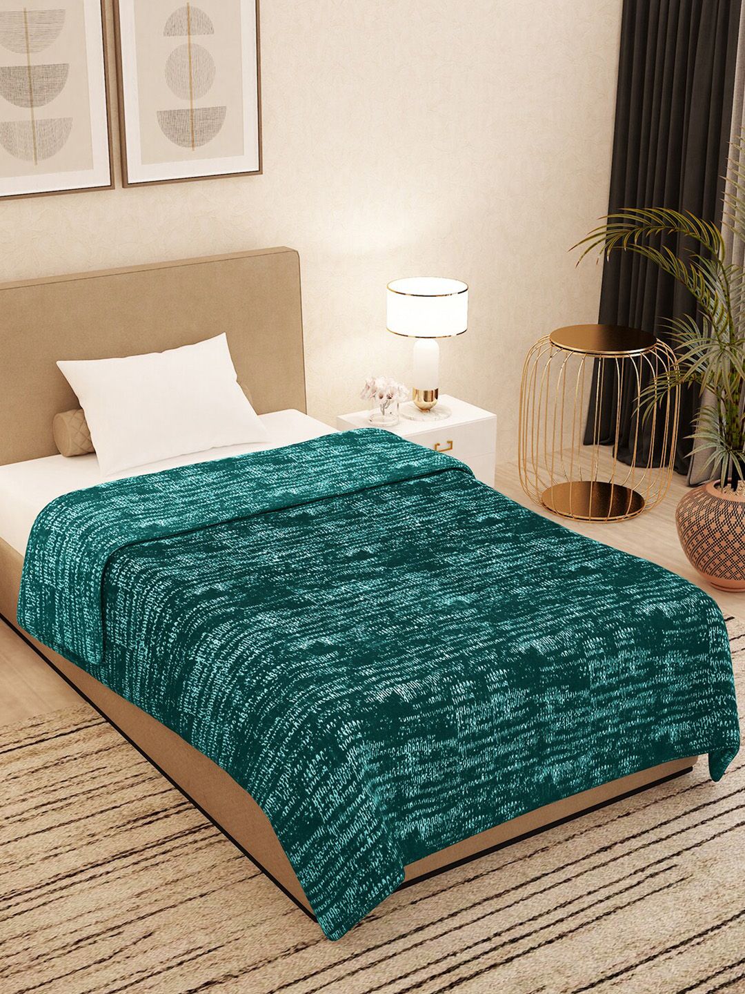 Story@home Teal Heavy Winter 500 GSM Single Bed Blanket Price in India