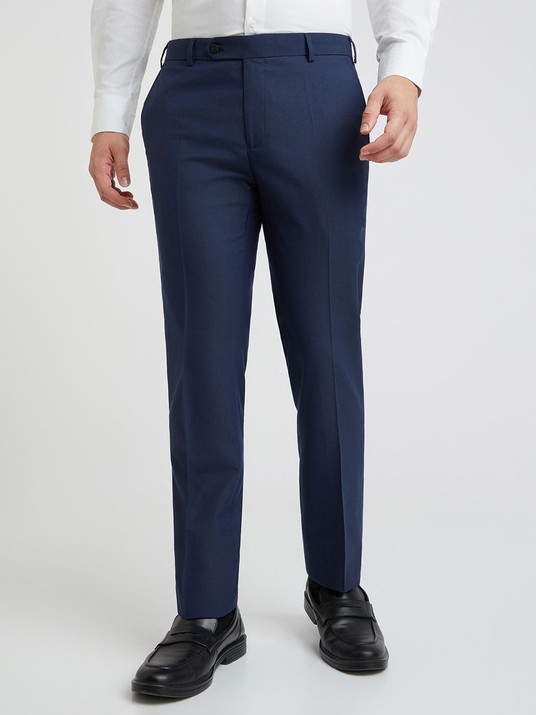 Raymond Men tDark Blue Slim Fit Formal Trousers