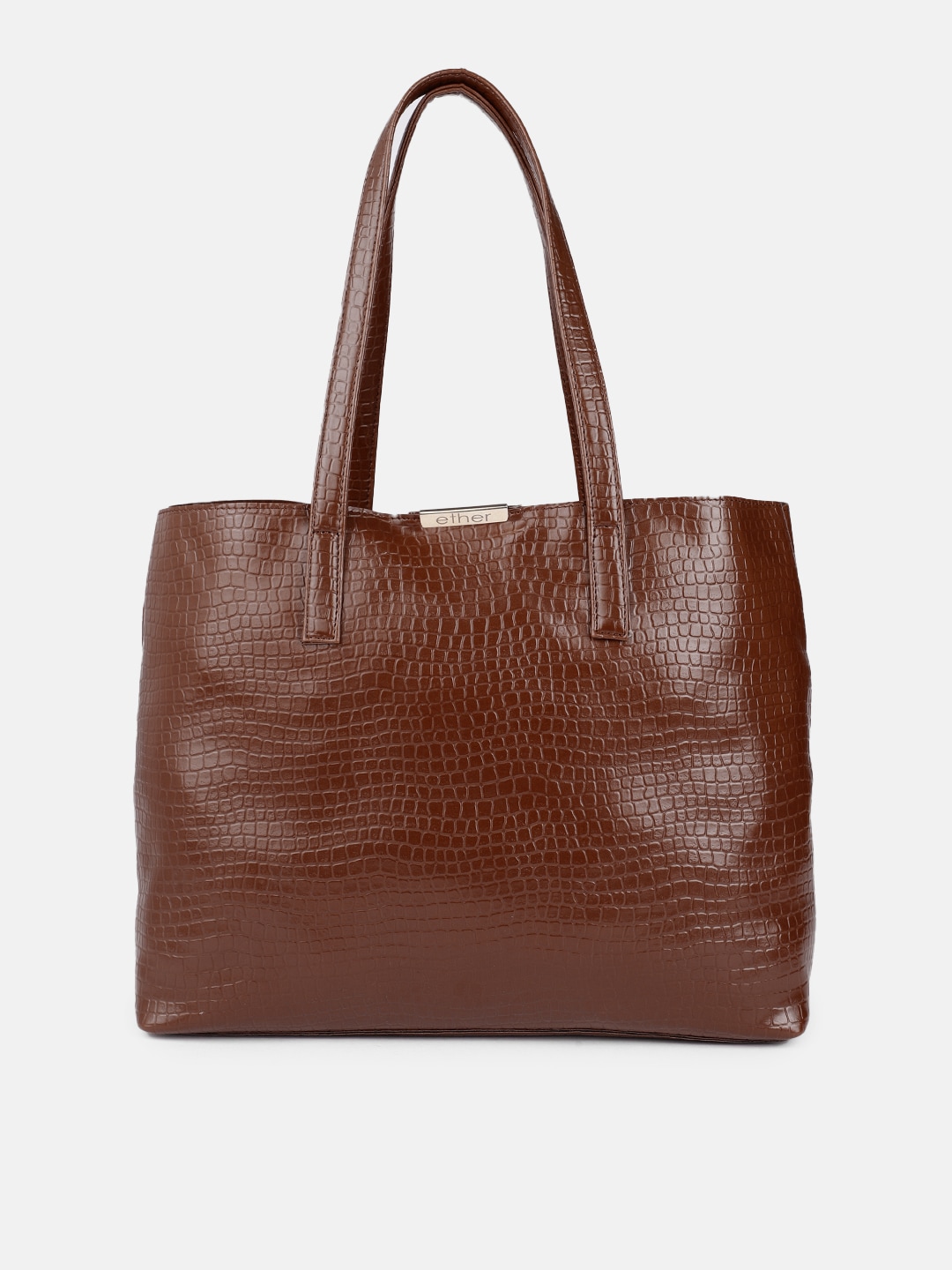 ether Brown Structured Shoulder Bag Price in India