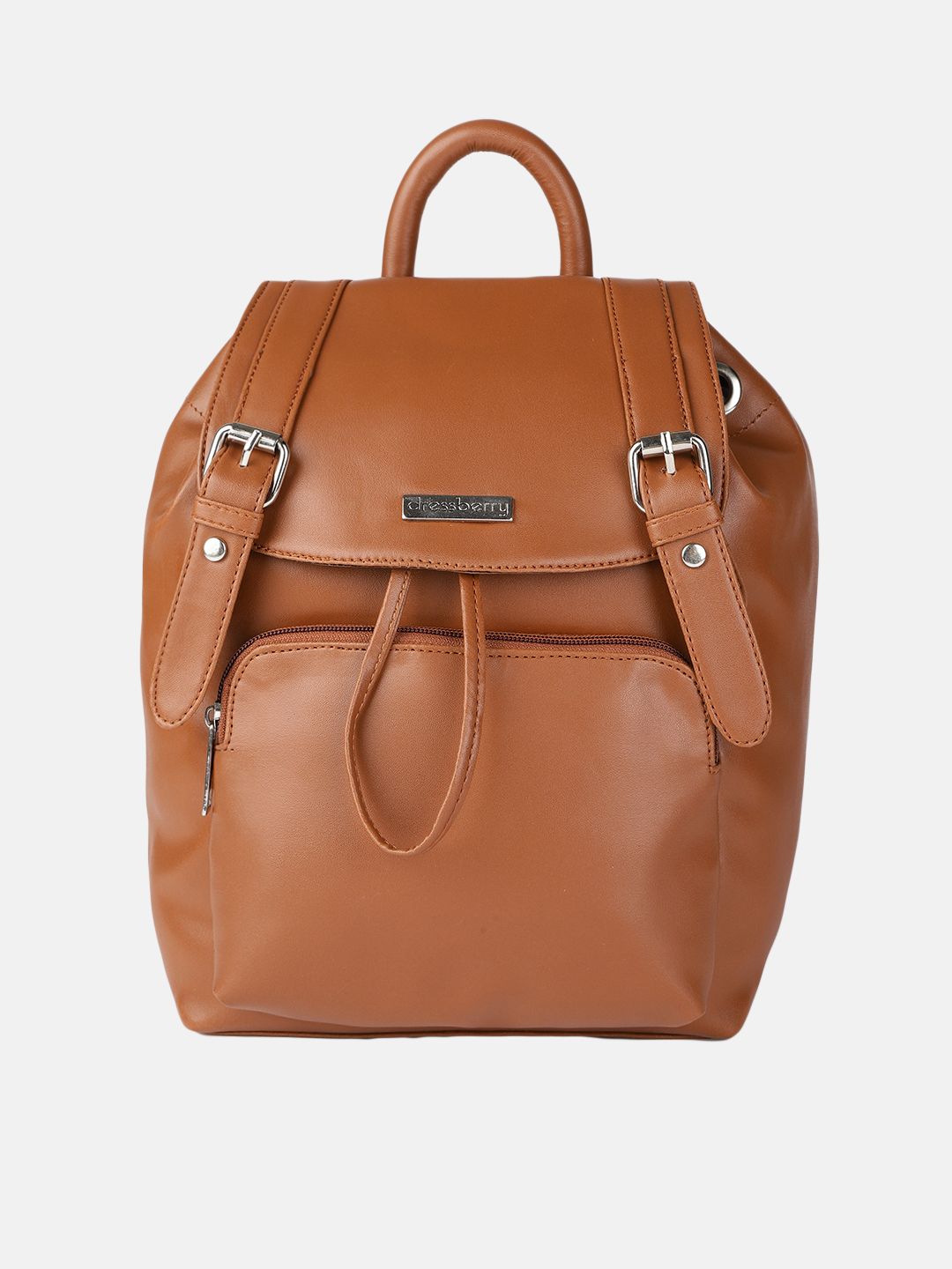 DressBerry Women Tan Brown Backpack Price in India
