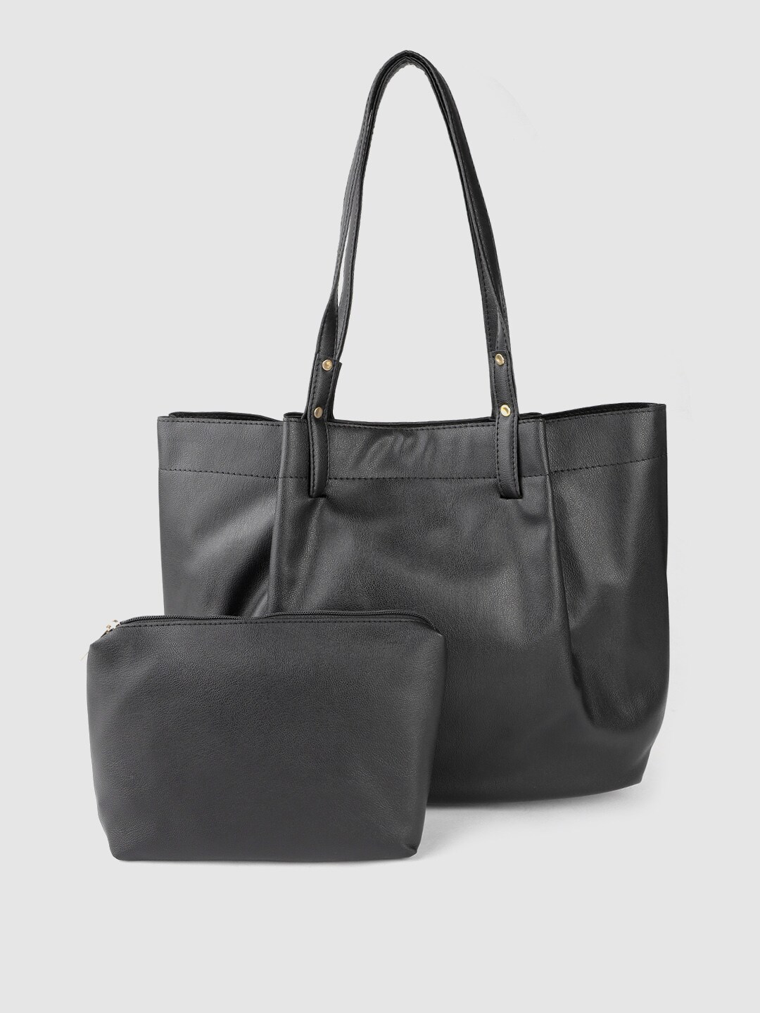 ether Black Solid Shoulder Bag with Pouch Price in India