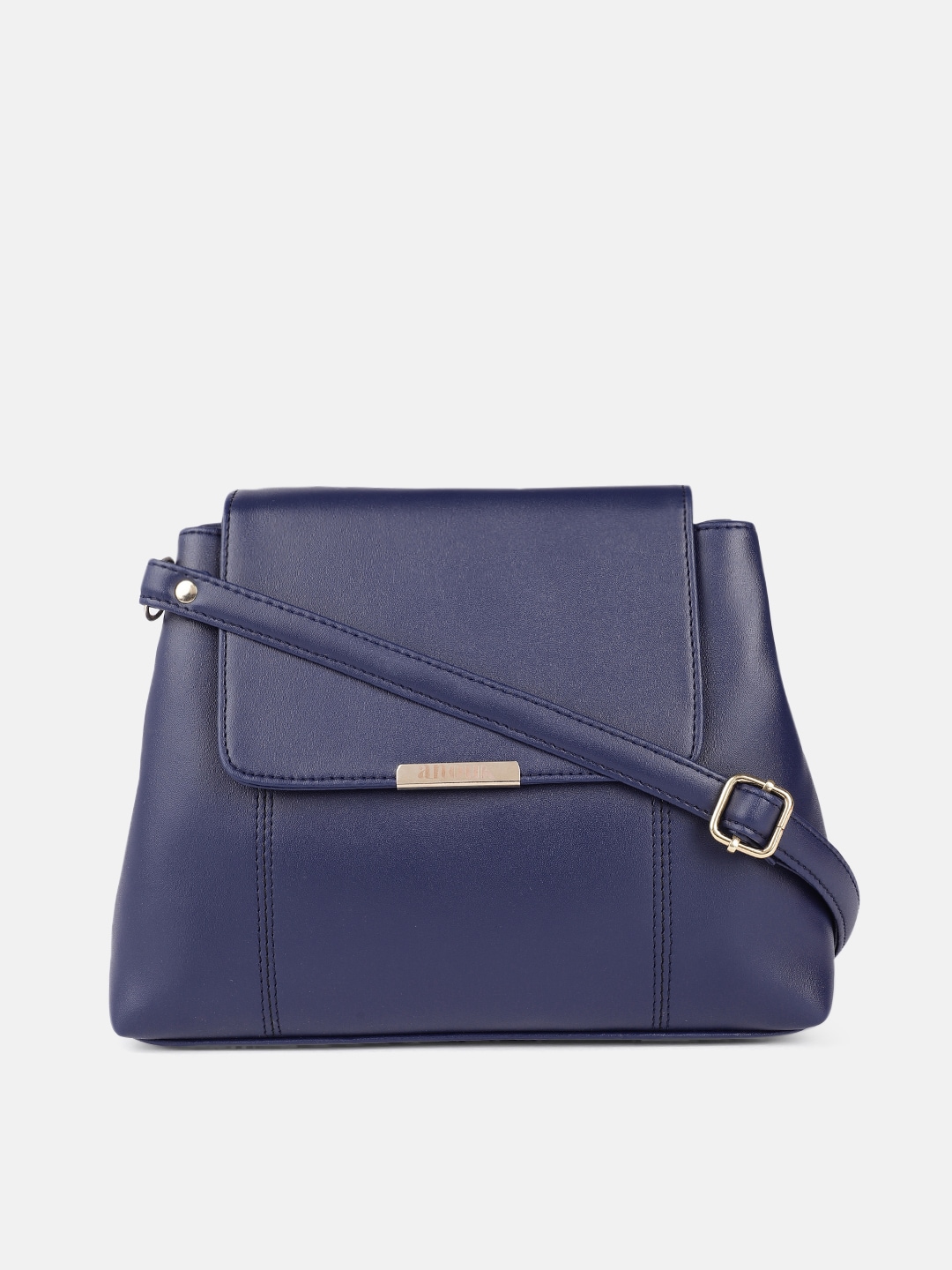 Anouk Navy Blue Structured Sling Bag Price in India