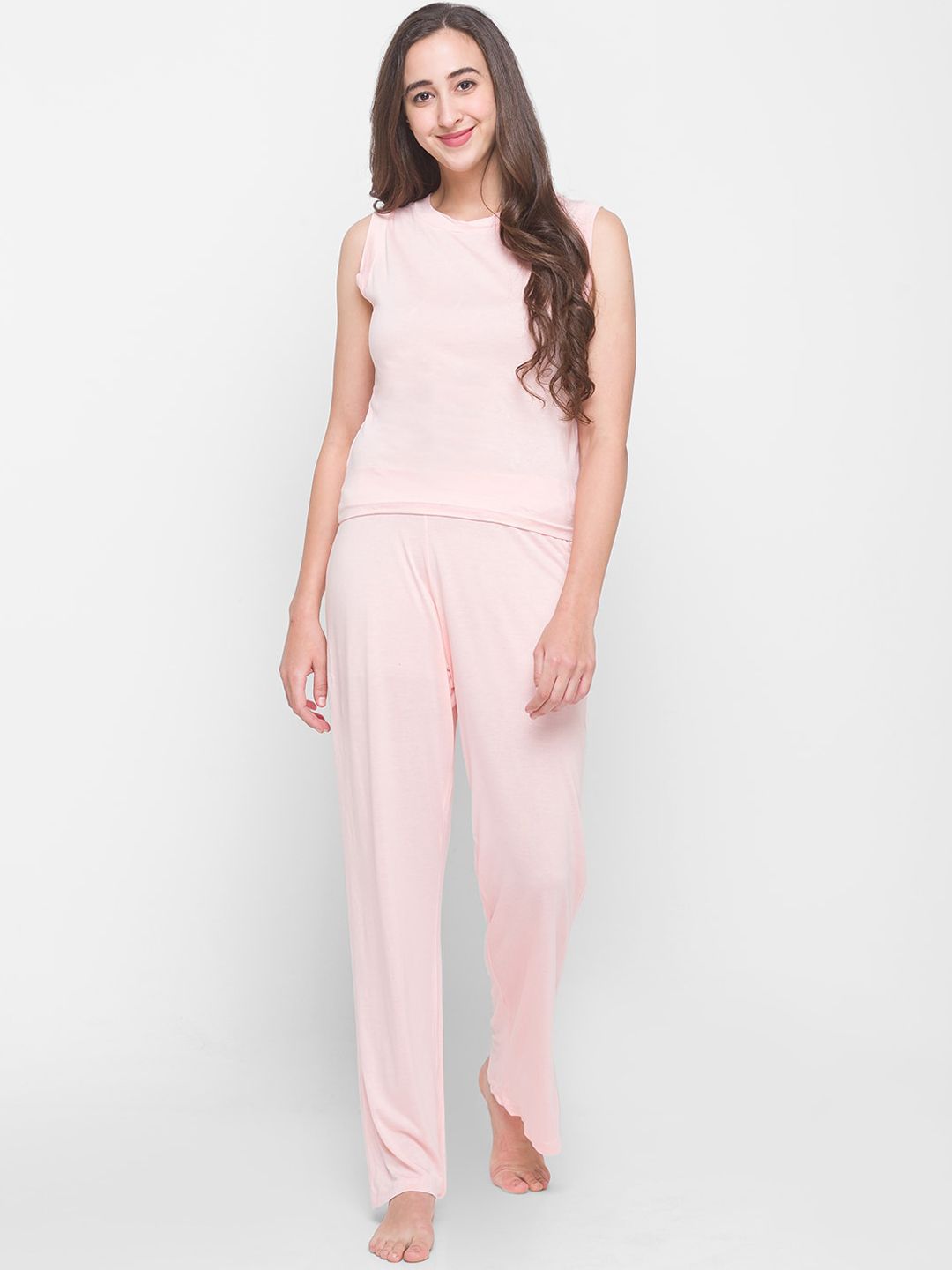 Nick&Jess Women Pink Solid Night Suit Price in India