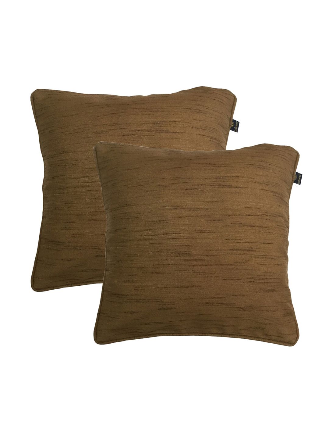 Lushomes Brown Set of 2 Abstract Square Cushion Covers Price in India