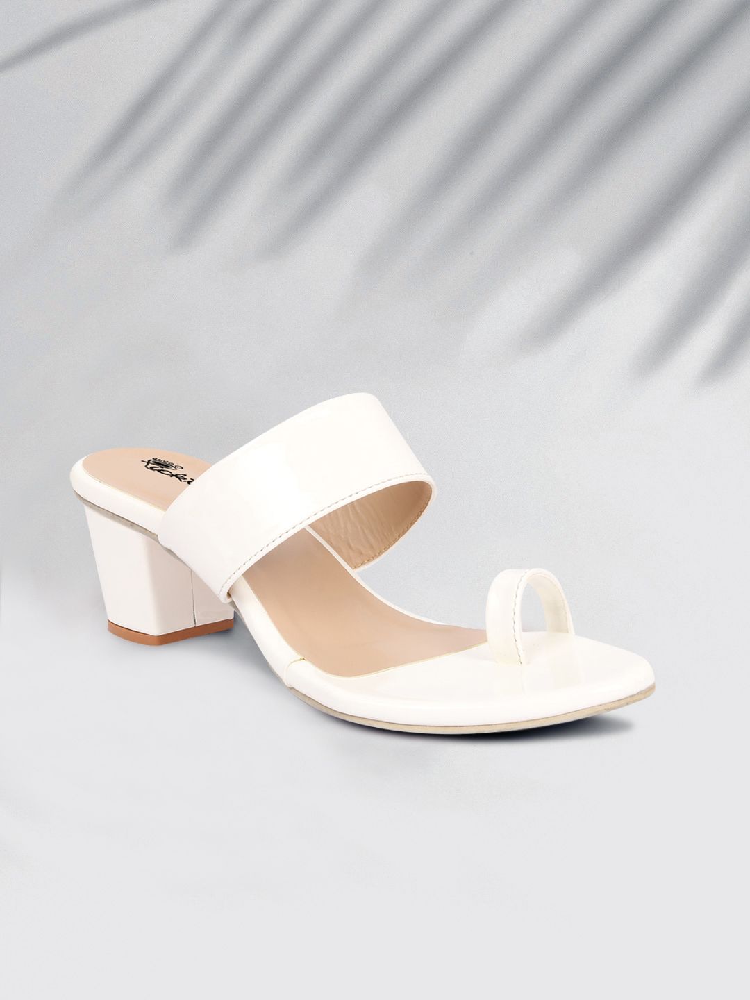 Picktoes White Embellished Block Sandals Price in India