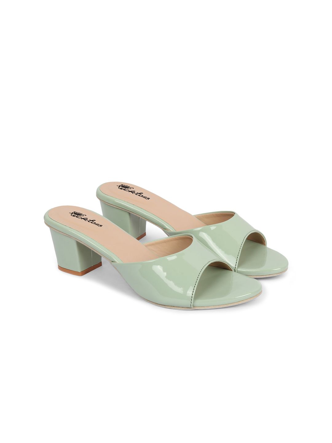 Picktoes Green Block Peep Toes Price in India