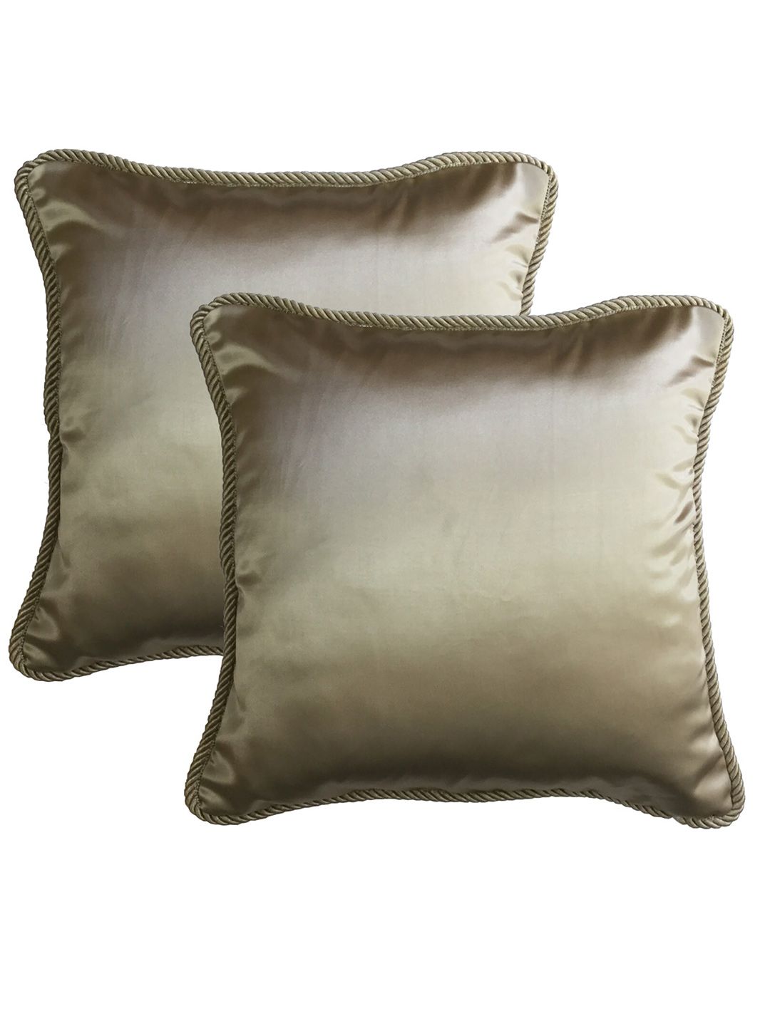 Lushomes Silver-Toned Set of 2 Square Cushion Covers Price in India