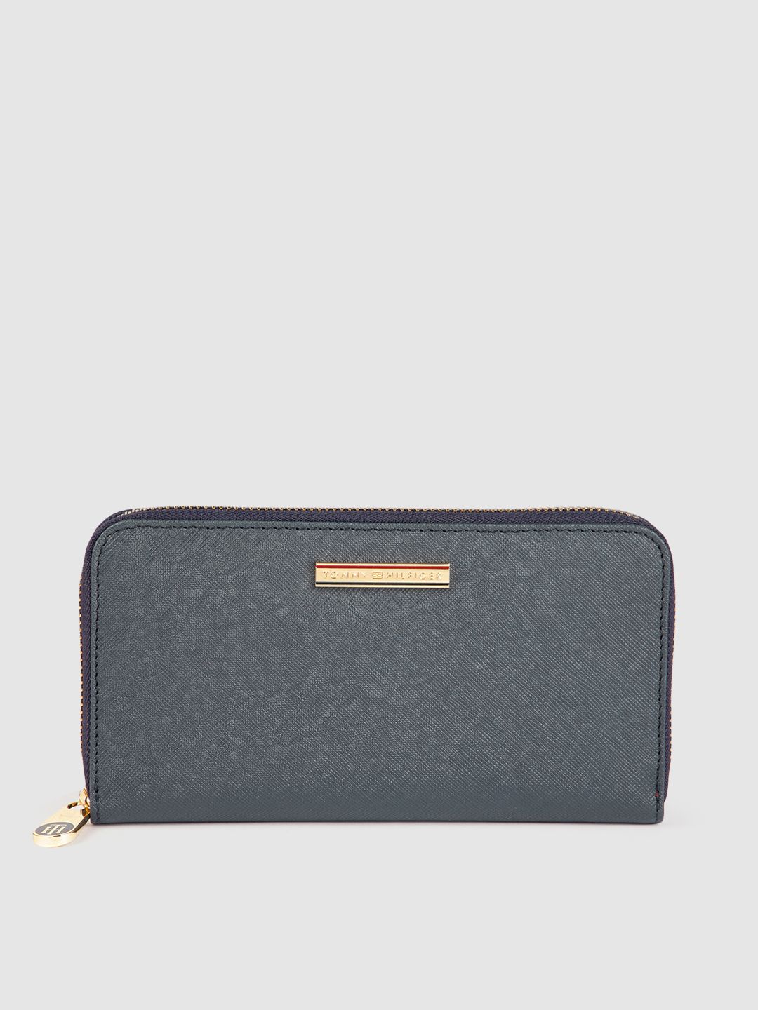 Tommy Hilfiger Women Navy Blue Leather Zip Around Wallet Price in India