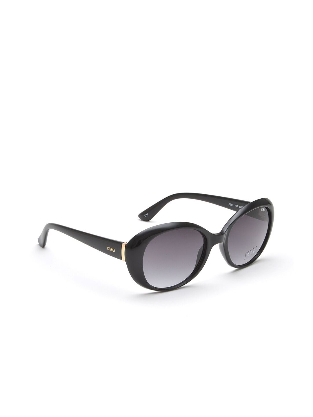 IDEE Women Black Lens & Black Oval Sunglasses IDS2581C1SG Price in India