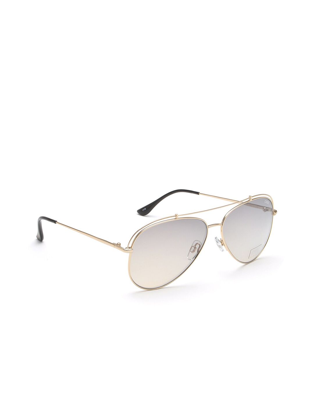 IDEE Unisex Grey Lens & Gold-Toned Aviator Sunglasses IDS2614C1SG Price in India