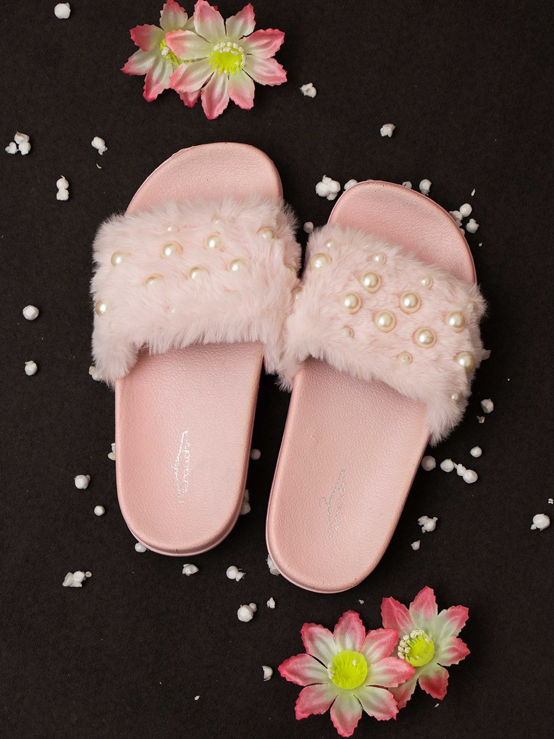 Brauch Women Pink Embellished Room Slippers Price in India