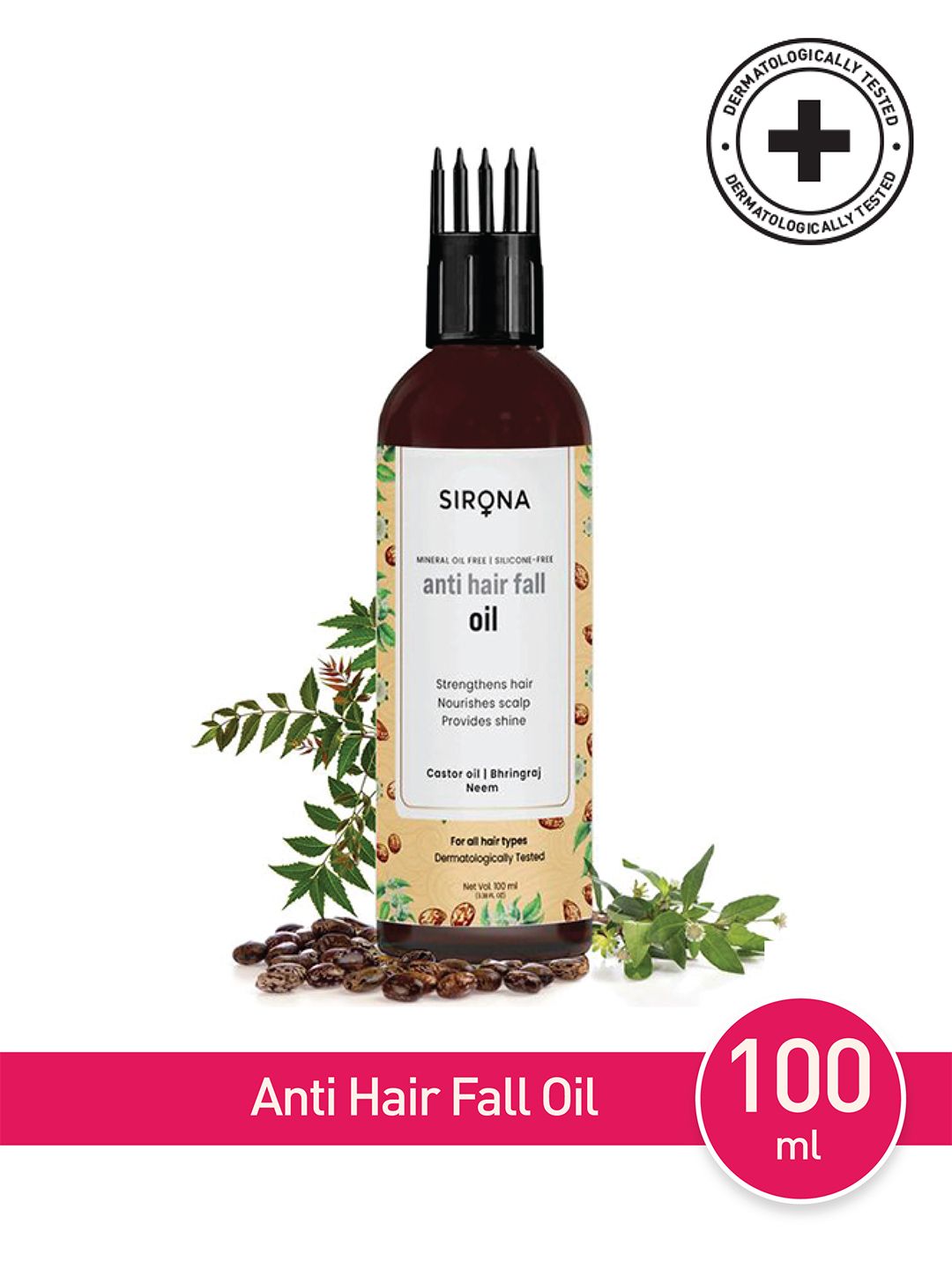 Sirona Bhringraj Anti Hair Fall Oil with Castor Oil & Neem - 100 ml Price in India