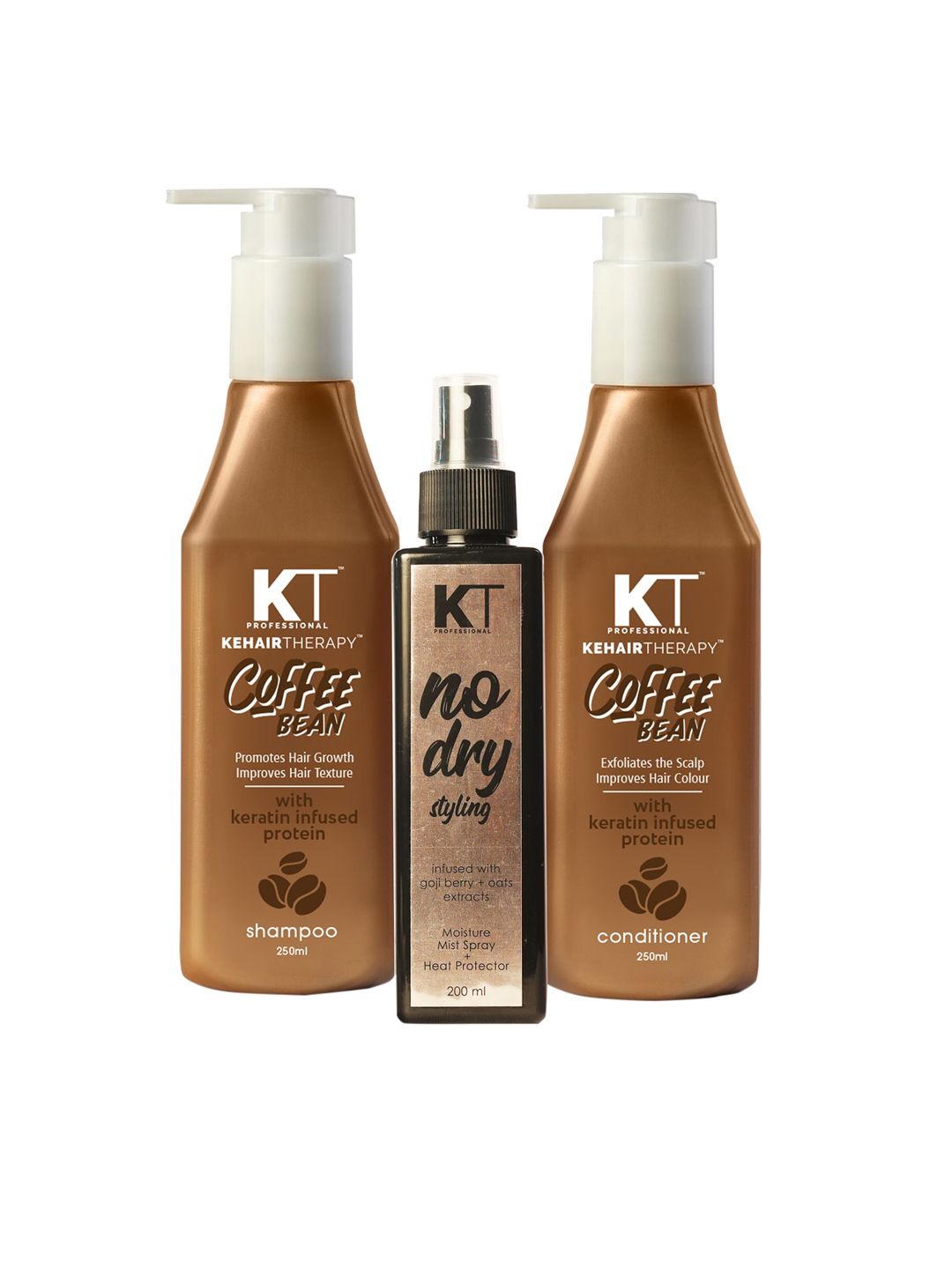 KEHAIRTHERAPY Pack Of 3 Coffee Bean Shampoo & Conditioner With No Dry Hair Spray Price in India