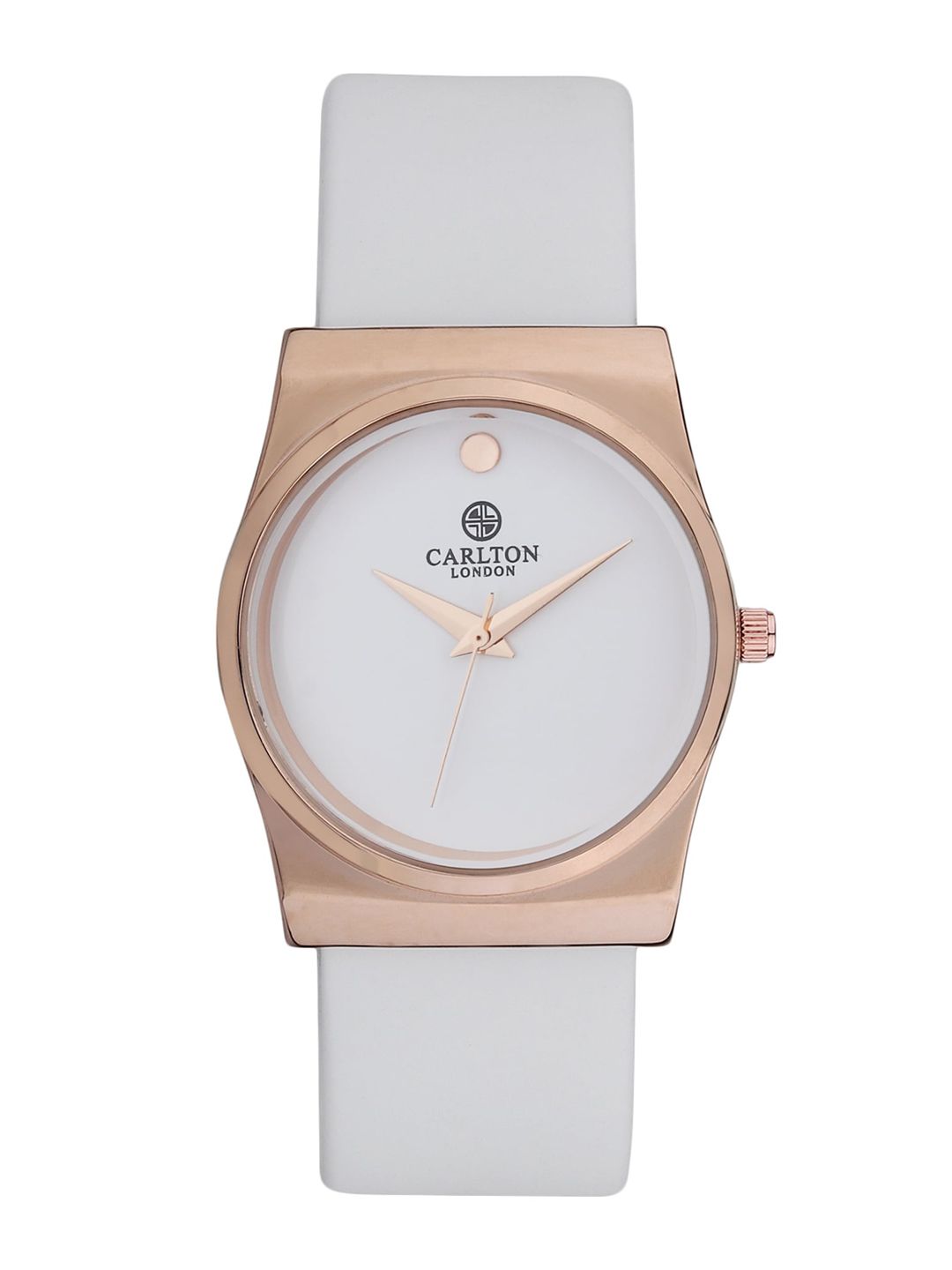 Carlton London Women White Brass Dial & White Straps Analogue Watch CL066ROW2 Price in India