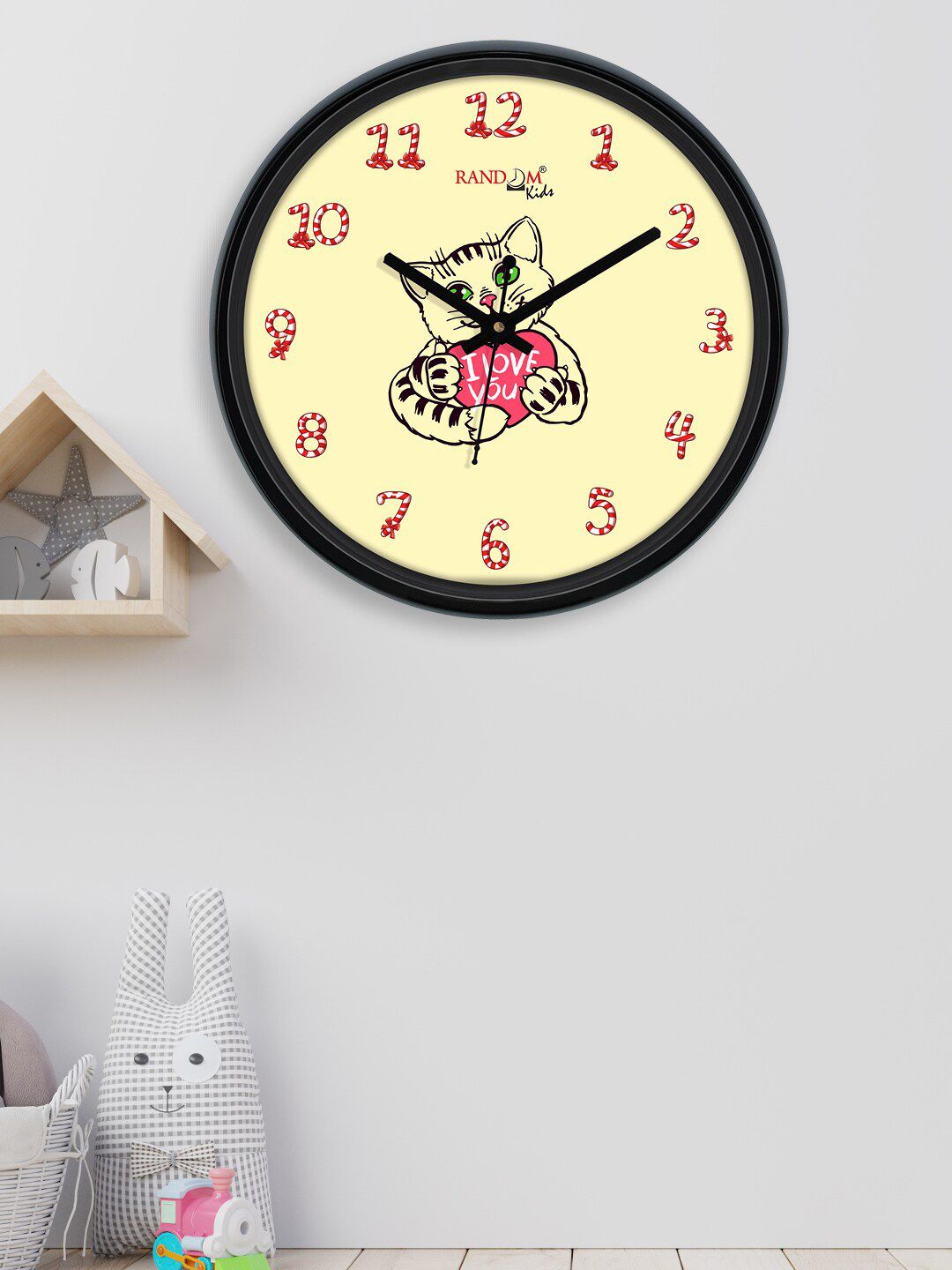 RANDOM Mustard & Pink Printed Contemporary Wall Clock Price in India