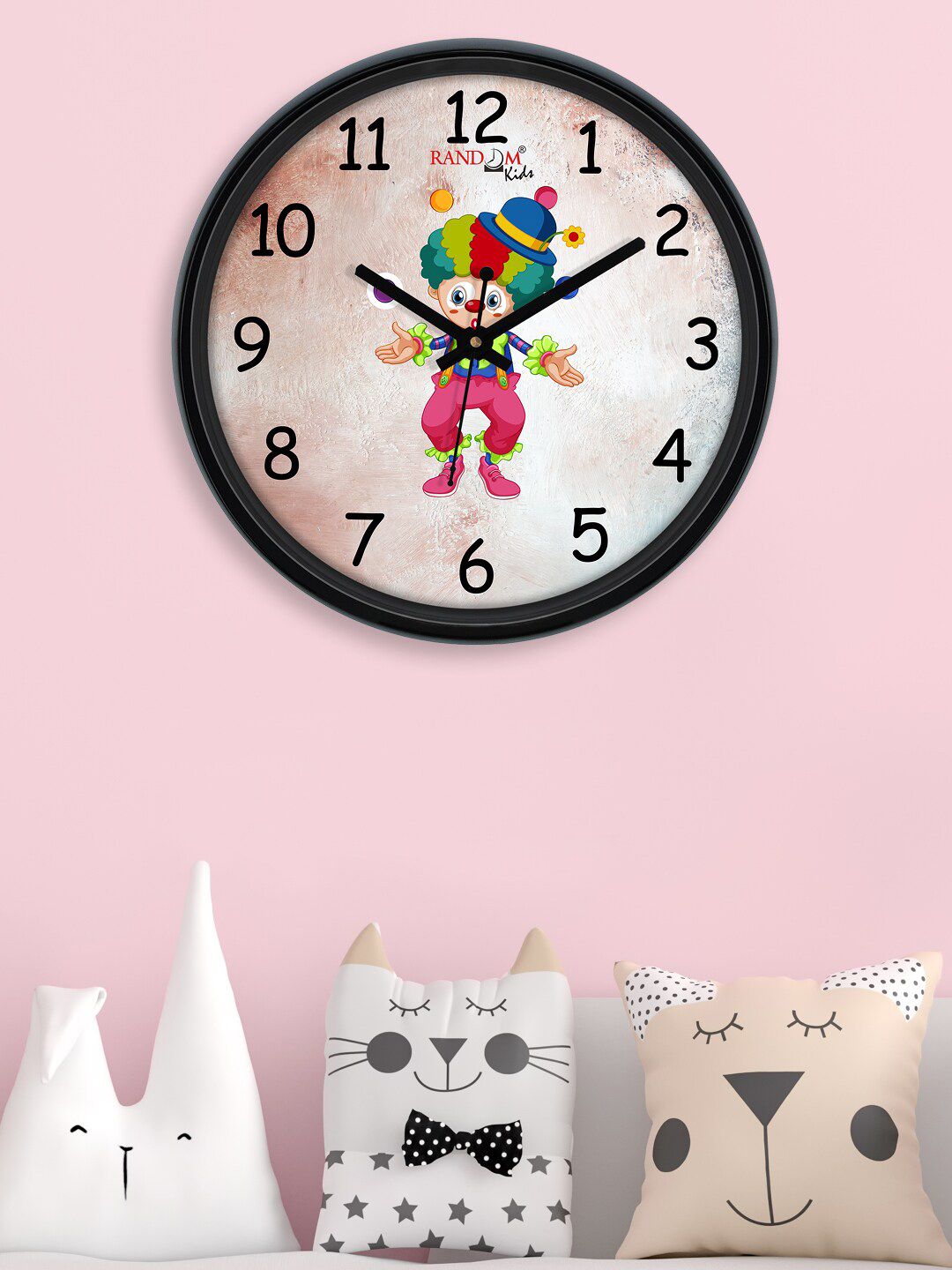 RANDOM Beige & Blue Joker Printed Contemporary Wall Clock Price in India