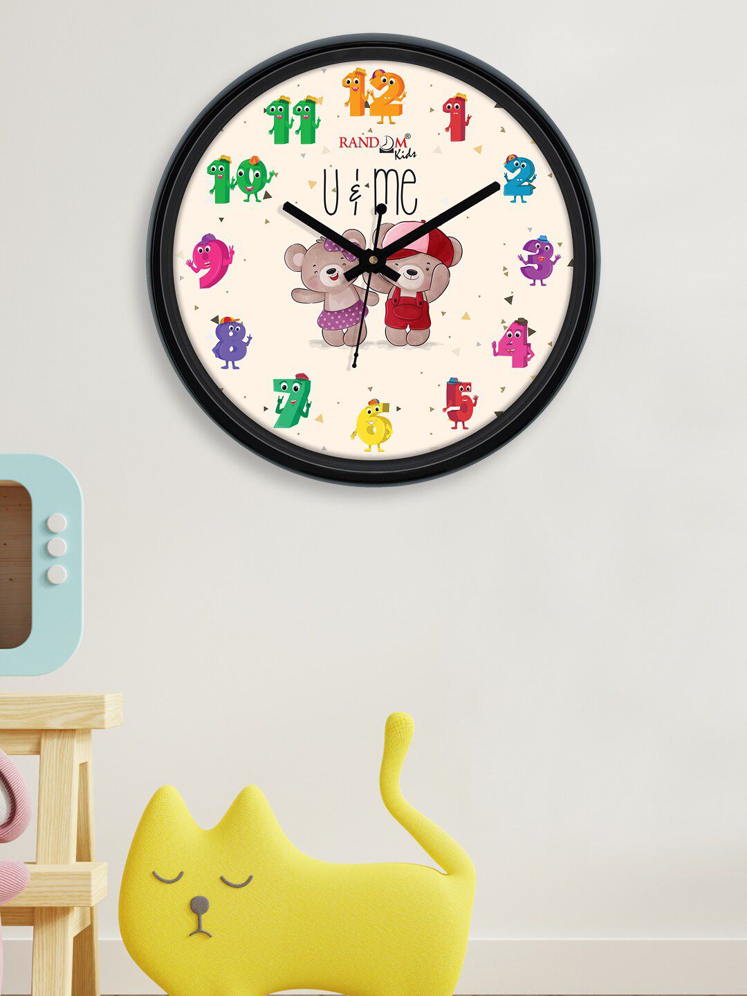 RANDOM Cream-Coloured & Red Printed Contemporary Wall Clock Price in India