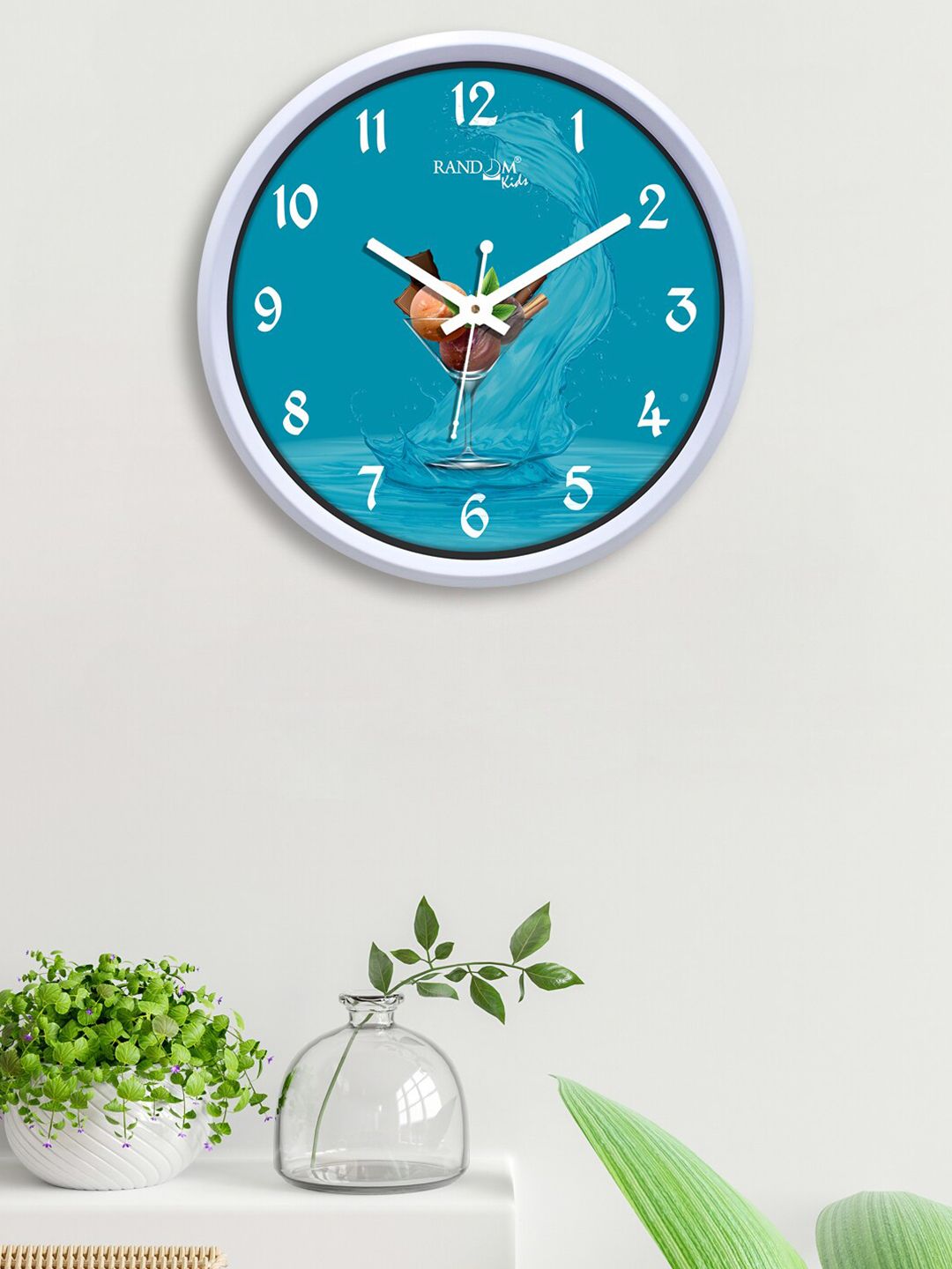 RANDOM Blue & White  Ice Cream Contemporary Wall Clock Price in India