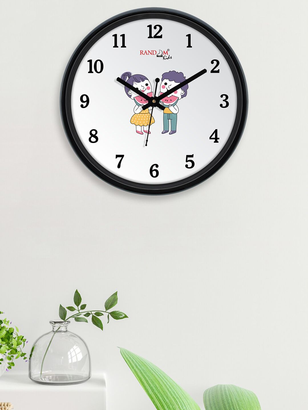 RANDOM Off White & Blue Printed Contemporary Wall Clock Price in India