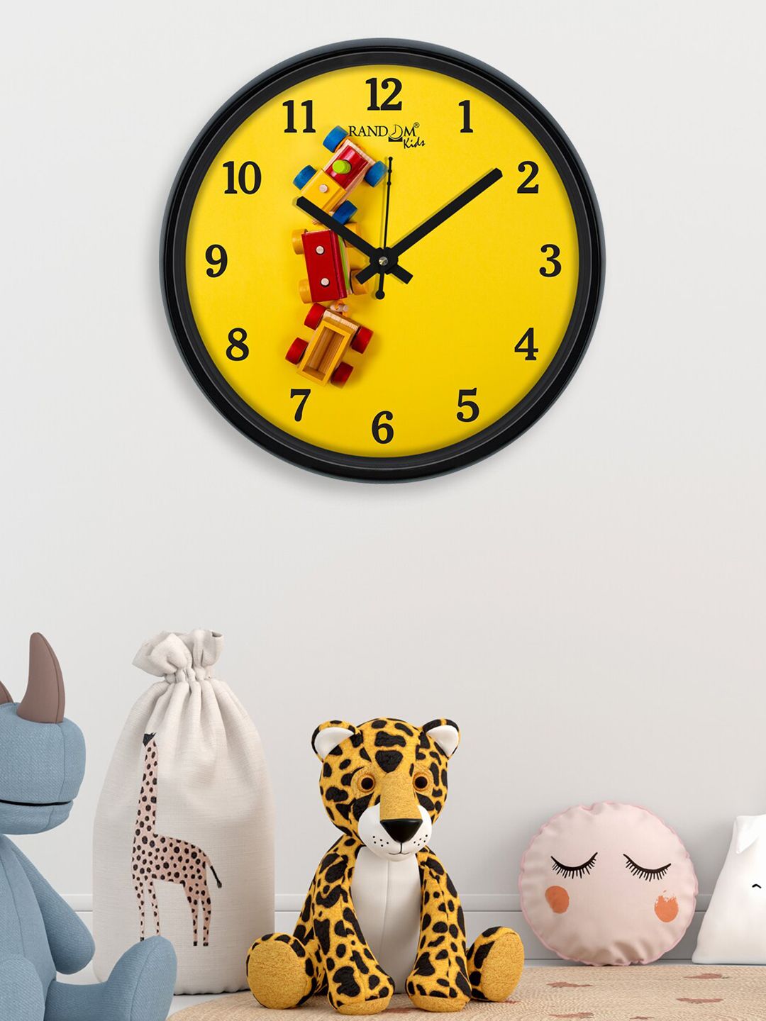 RANDOM Yellow & Red Printed Contemporary Wall Clock Price in India