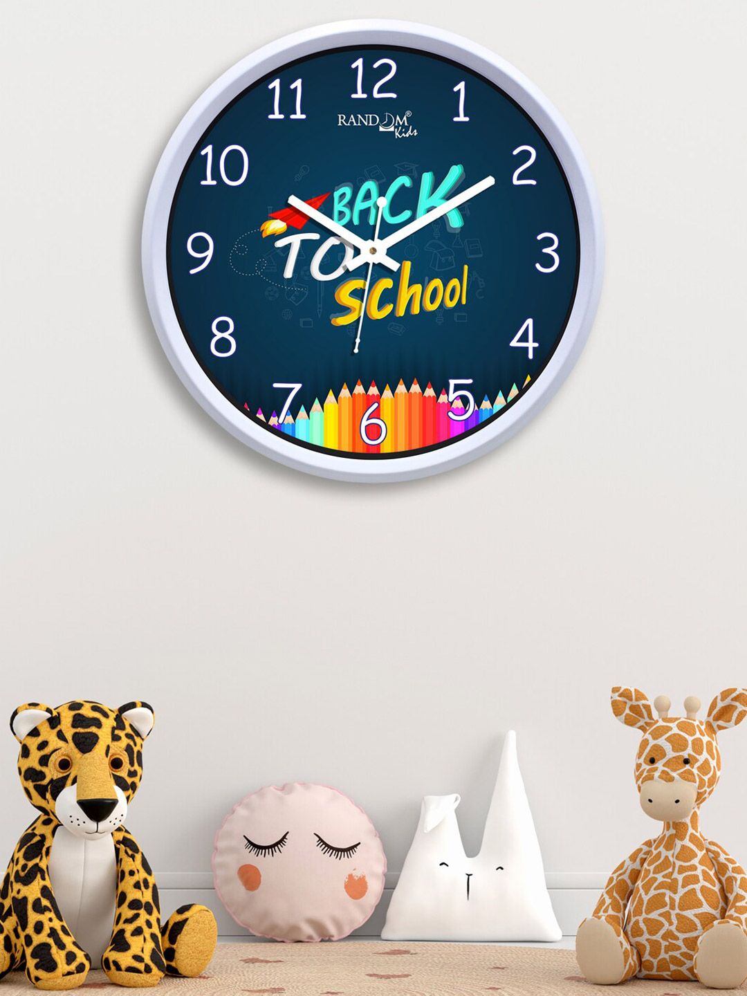 RANDOM Multi Printed Plastic Wall Clock With Glass 12 Inches Price in India