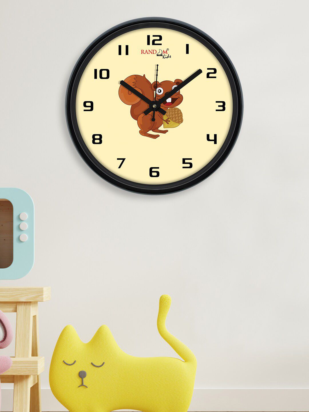 RANDOM Cream-Coloured & Brown Printed Contemporary Wall Clock Price in India